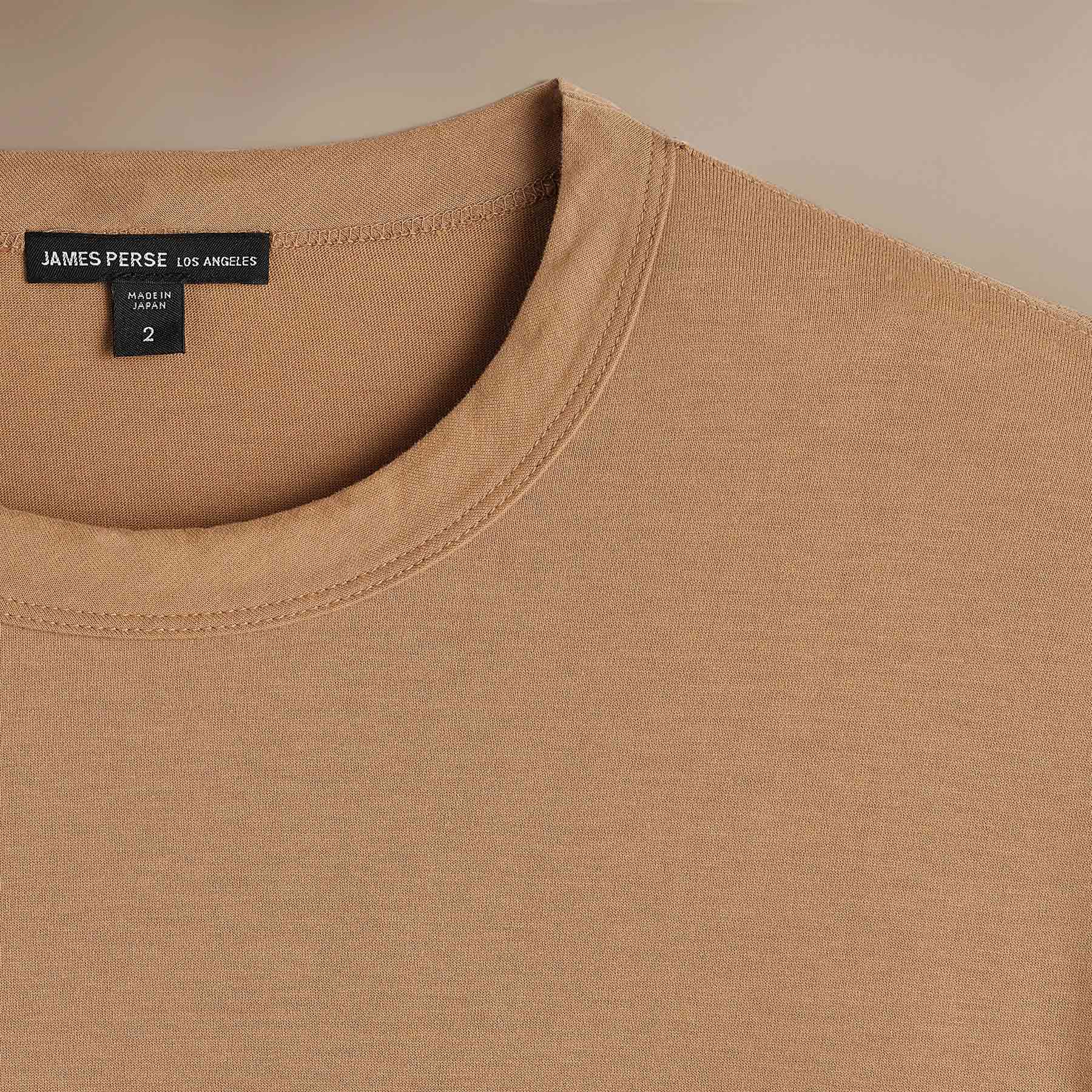 Luxury Heavyweight Jersey Long Sleeve Shirt in Camel Color - Perfect for Casual Wear, Layering & Fall Fashion