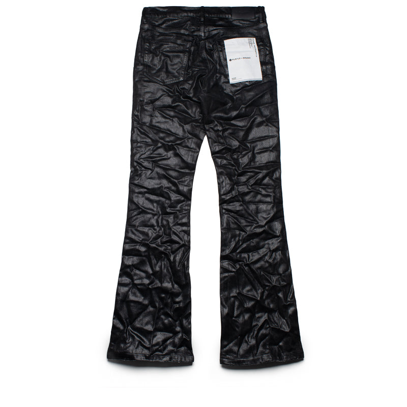 Purple Brand Low Rise Flared Leg Coated Flare Jeans for Women - Trendy Black Stretch Denim Pants for Casual Outfits & Night Out