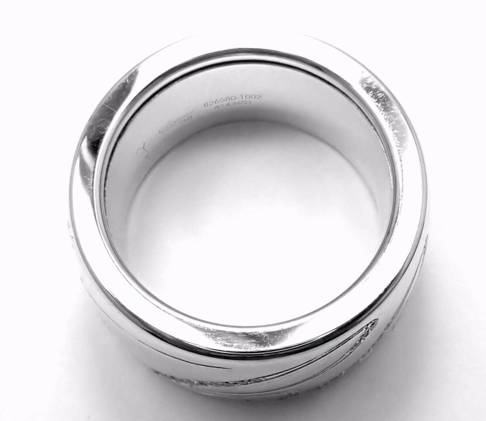 Chopard Chopardissimo 18k White Gold Diamond Signature Band Ring - Size 6 with Certification - Perfect for Anniversary Gifts, Engagement Rings & Luxury Jewelry Collections
