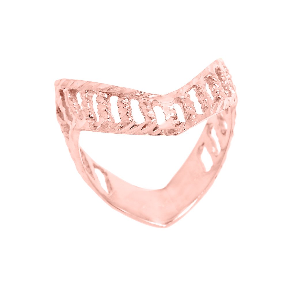14K Rose Gold Open Design Wedding Band for Women - Elegant Polished Finish, Perfect for Engagement, Anniversary, and Everyday Wear
