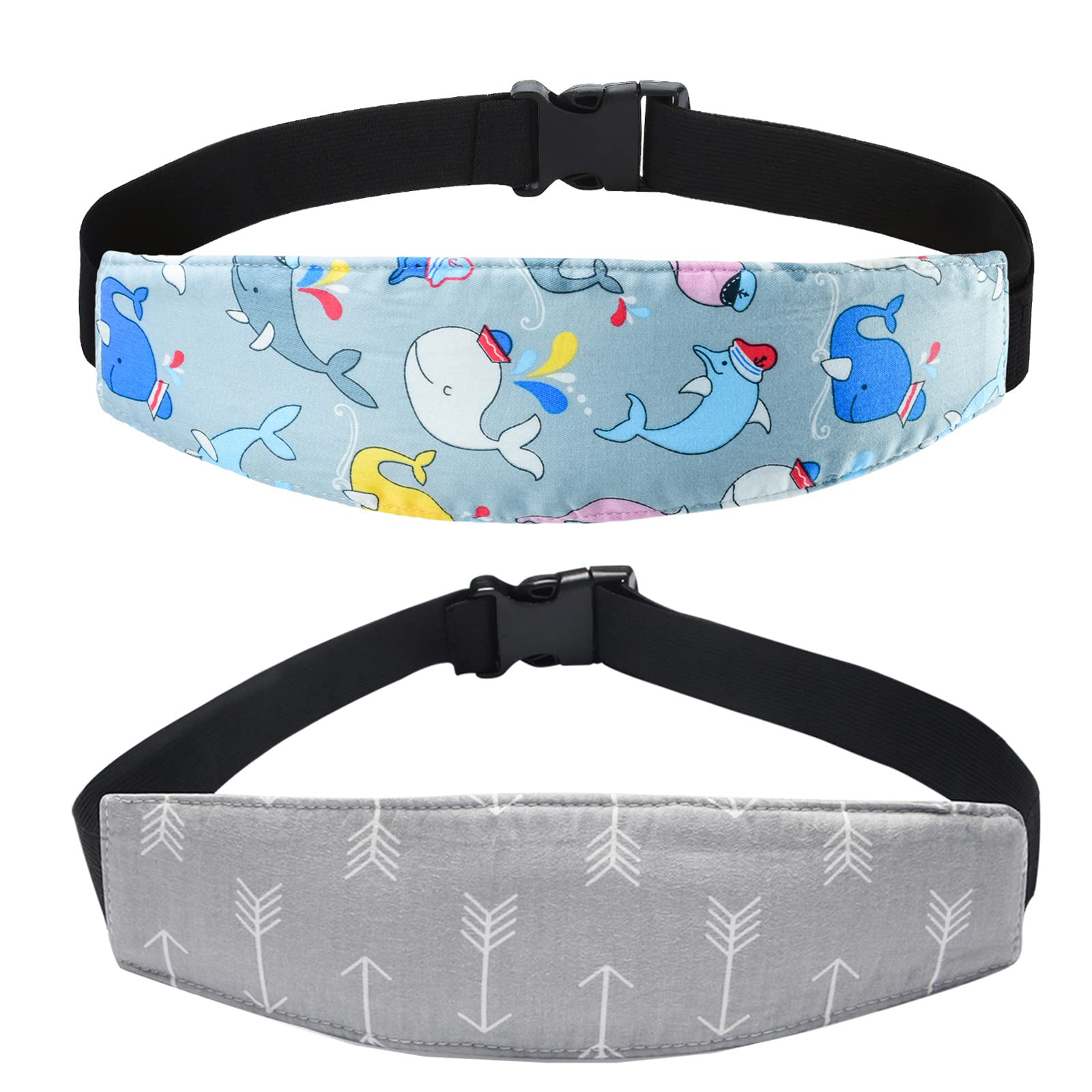 Baby Car Seat Head Support Pillow - Soft Strap Headrest for Toddler & Infant Safety - Car Seat & Stroller Neck Relief - Slumber Sling Sleep Positioner (Blue Owl, 1 Pack) - Perfect for Road Trips & Airplane Travel with Kids