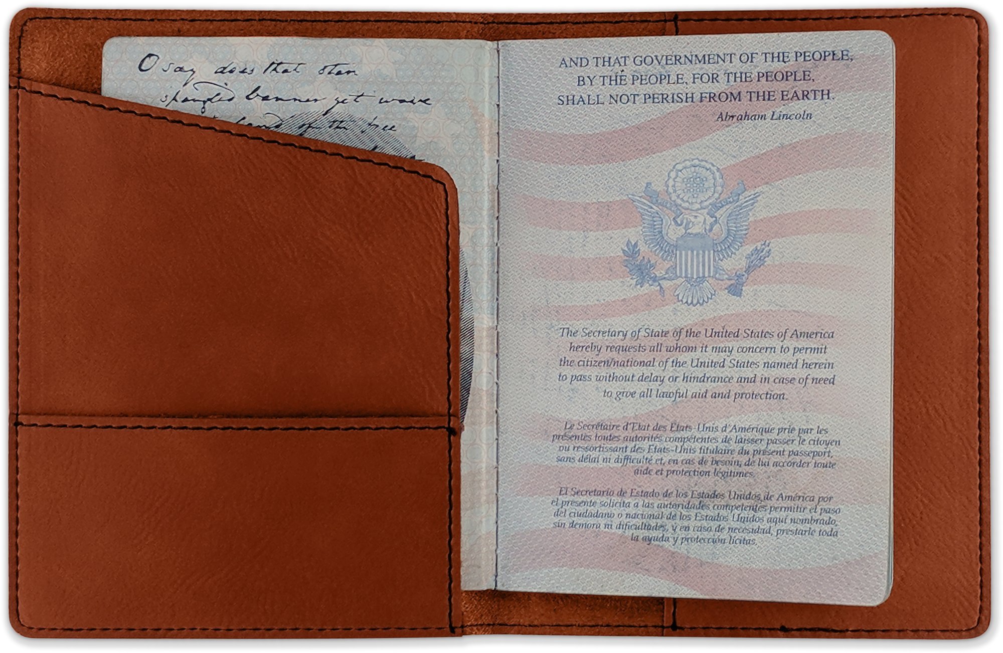 Personalized Teacher Passport Holder - Faux Leather for Travel Gifts