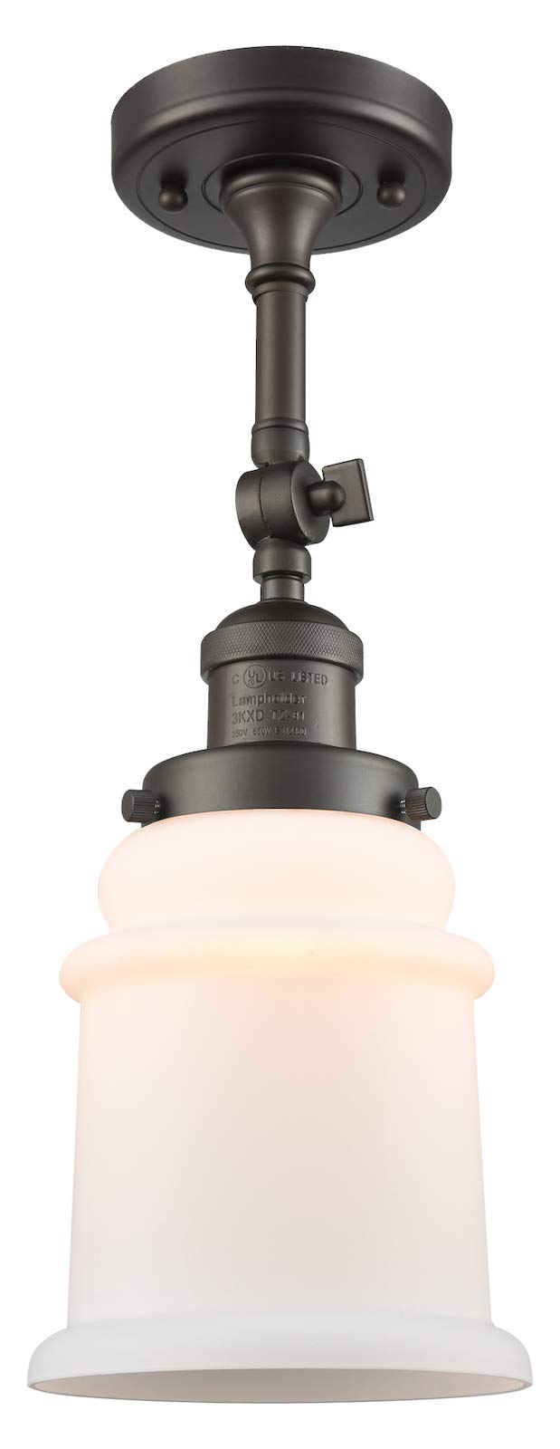 Vintage Dimmable LED Semi-Flush Mount Ceiling Light in Oil Rubbed Bronze - Perfect for Bedroom, Kitchen, or Dining Room Lighting