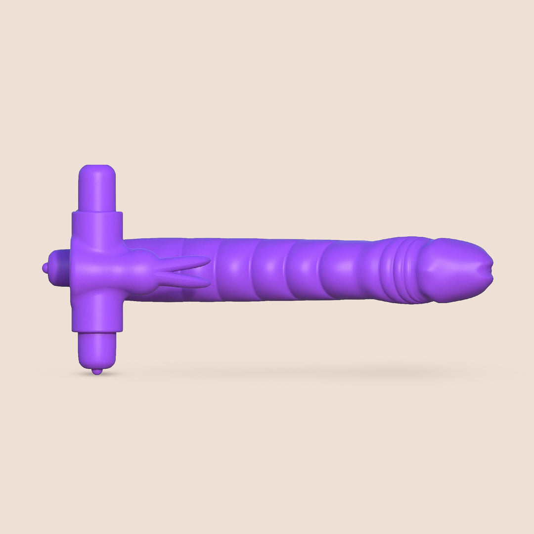 Fantasy C Ringz Silicone Double Penetrator Rabbit Vibrator with 2 Removable Bullets - Dual Stimulation for Couples & Solo Play, Waterproof & Rechargeable Adult Toy for Enhanced Pleasure