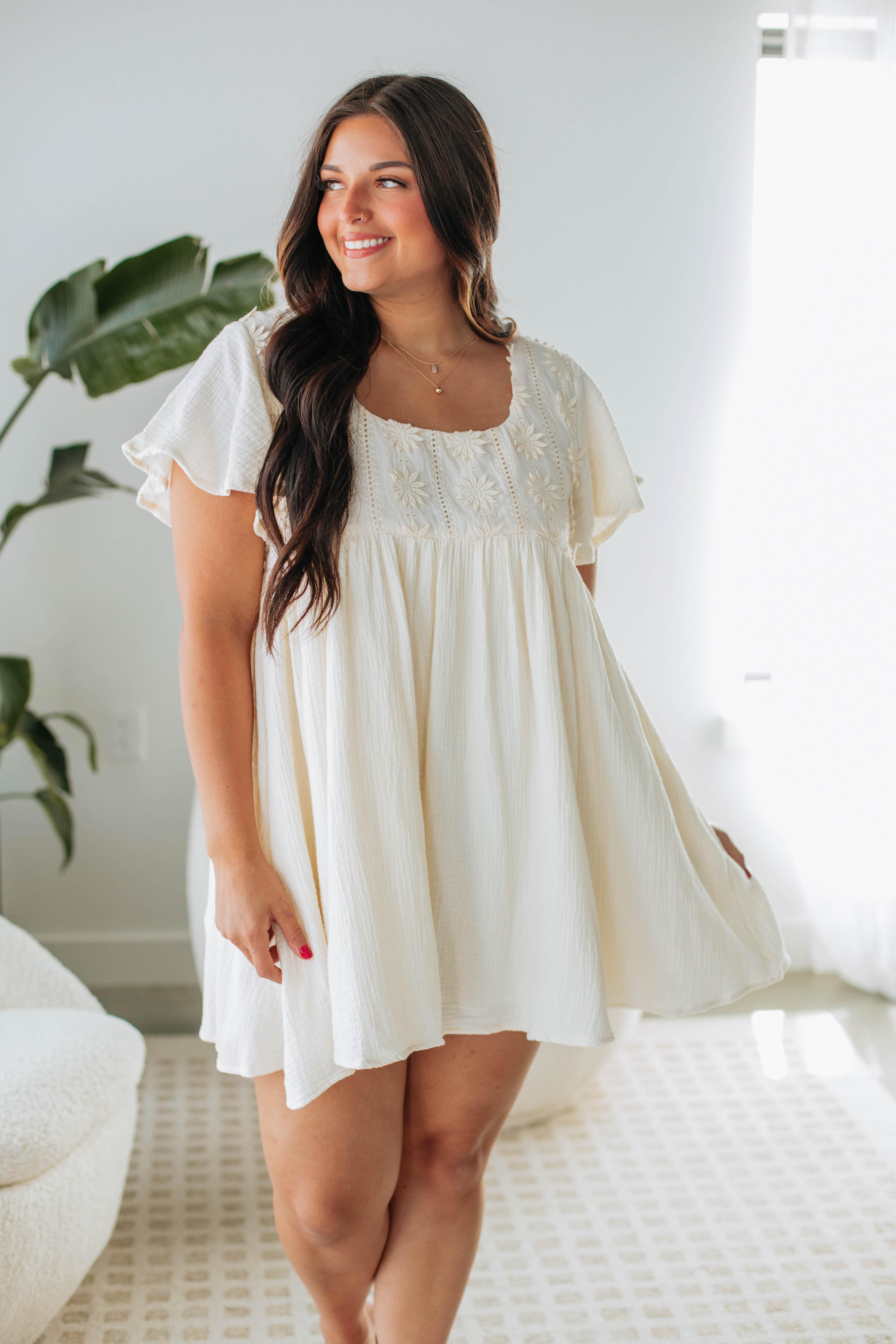 Aspyn Floral Babydoll Dress for Women - Summer Casual Mini Dress with Short Sleeves | Perfect for Beach, Vacation & Date Night Outfits