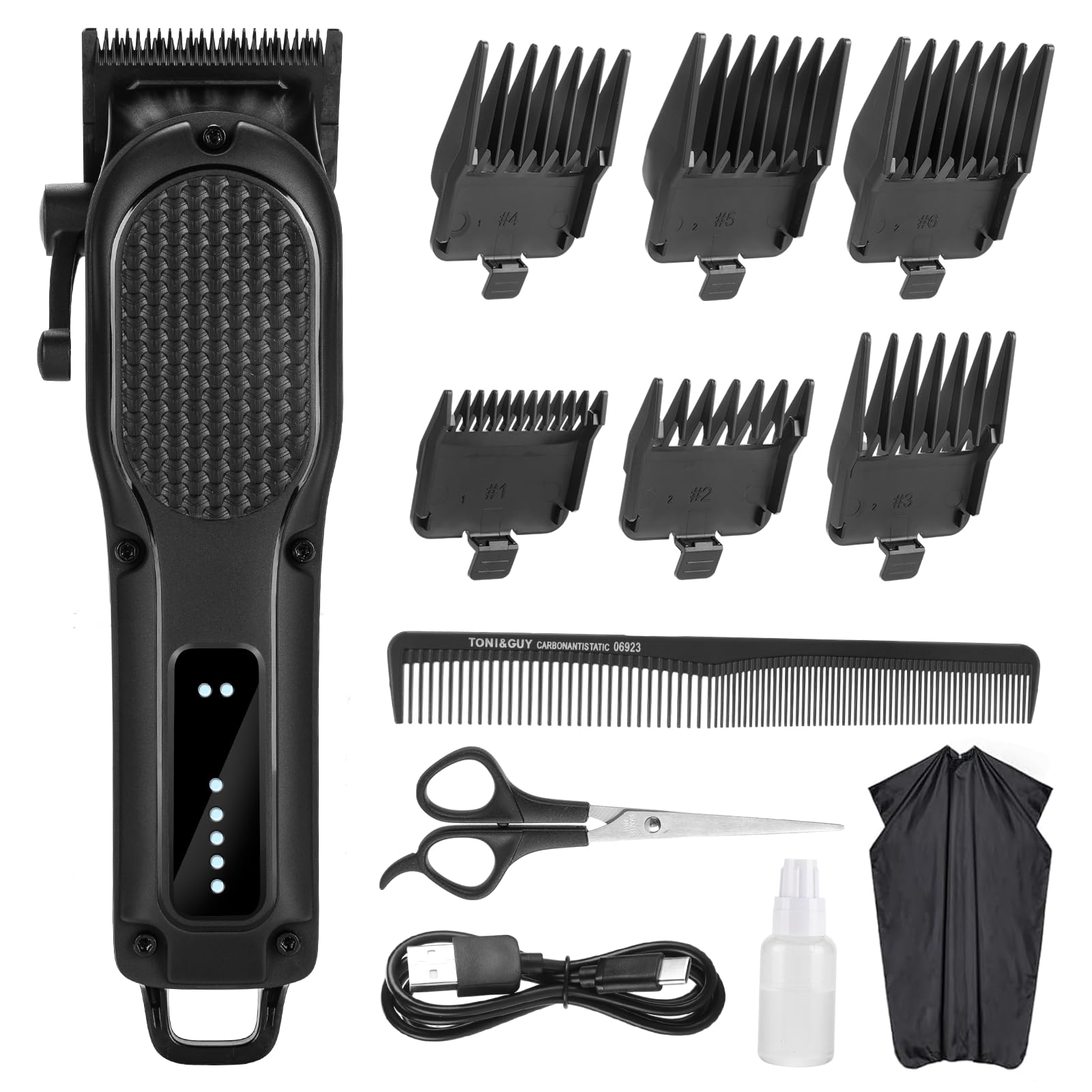 Professional Hair Clippers for Men - Cordless Rechargeable Hair Trimmer with Powerful Motor, Waterproof Design for Beard & Body Grooming | Perfect for Home Haircuts, Beard Trimming & Personal Grooming