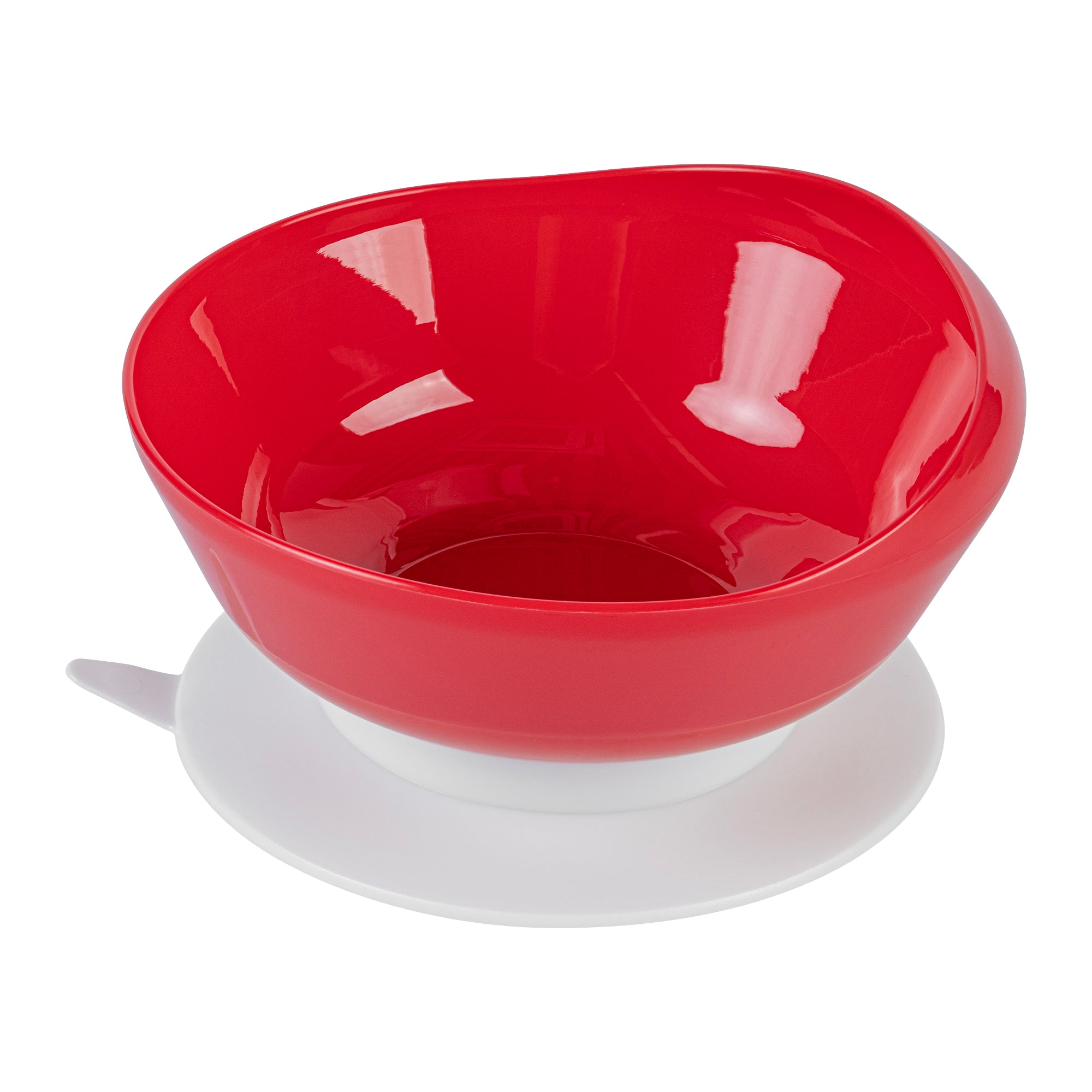 Adapt Tek 19 oz Spillproof Red Plastic Scoop Bowl with Suction Base - 5.75 x 5.75 x 3 Inches - Perfect for Baby Feeding, Pet Food, and Kitchen Storage (1 Count)