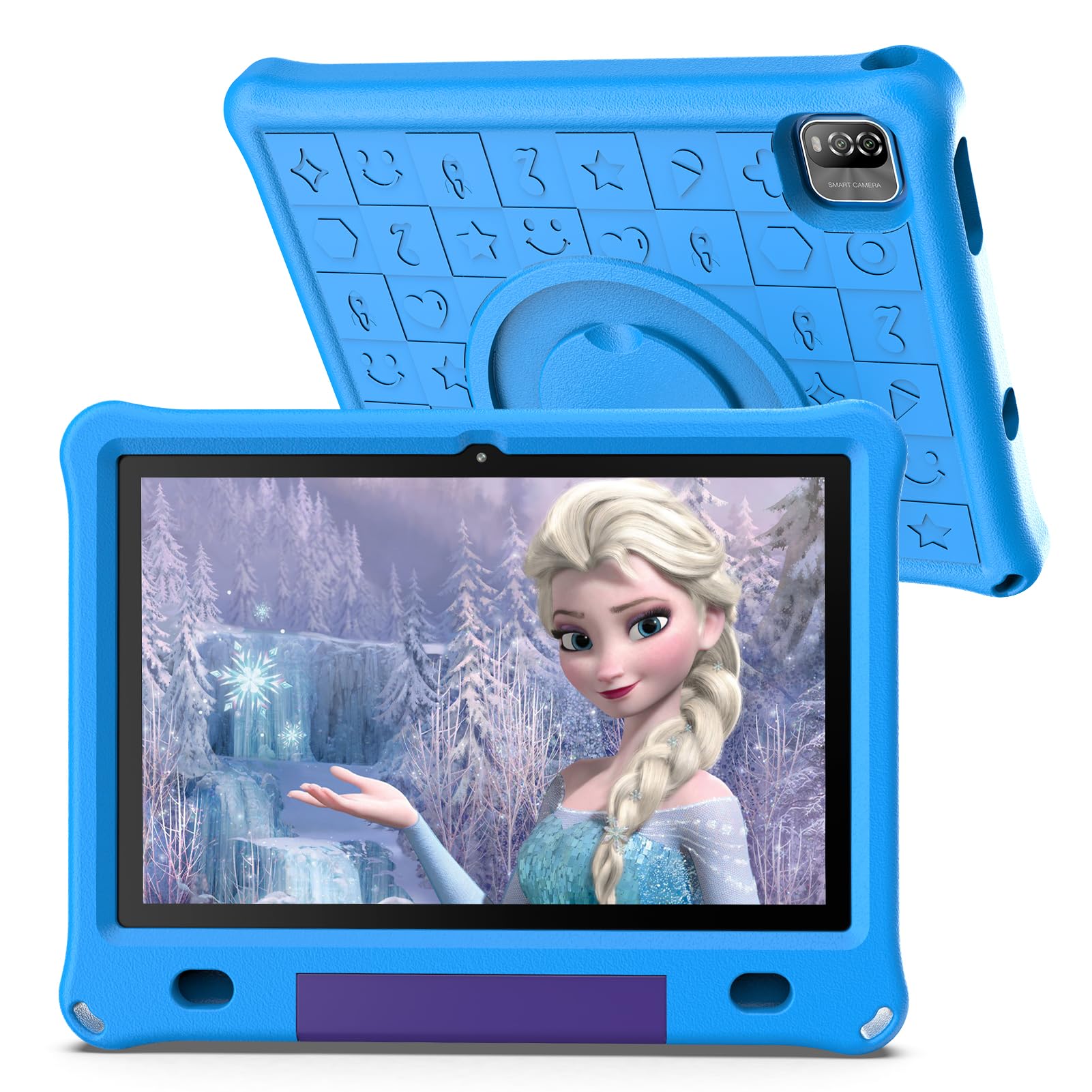 PRITOM 10 Inch Android 12 Kids Tablet - 3GB RAM 64GB Storage with Pre-Installed Educational Games & Parental Control - WiFi Enabled Child-Safe Tablet with Protective Case (Blue) - Perfect for Homeschooling, Online Learning & Family Entertainment