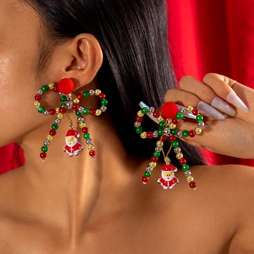 E5:christmas bow earrings