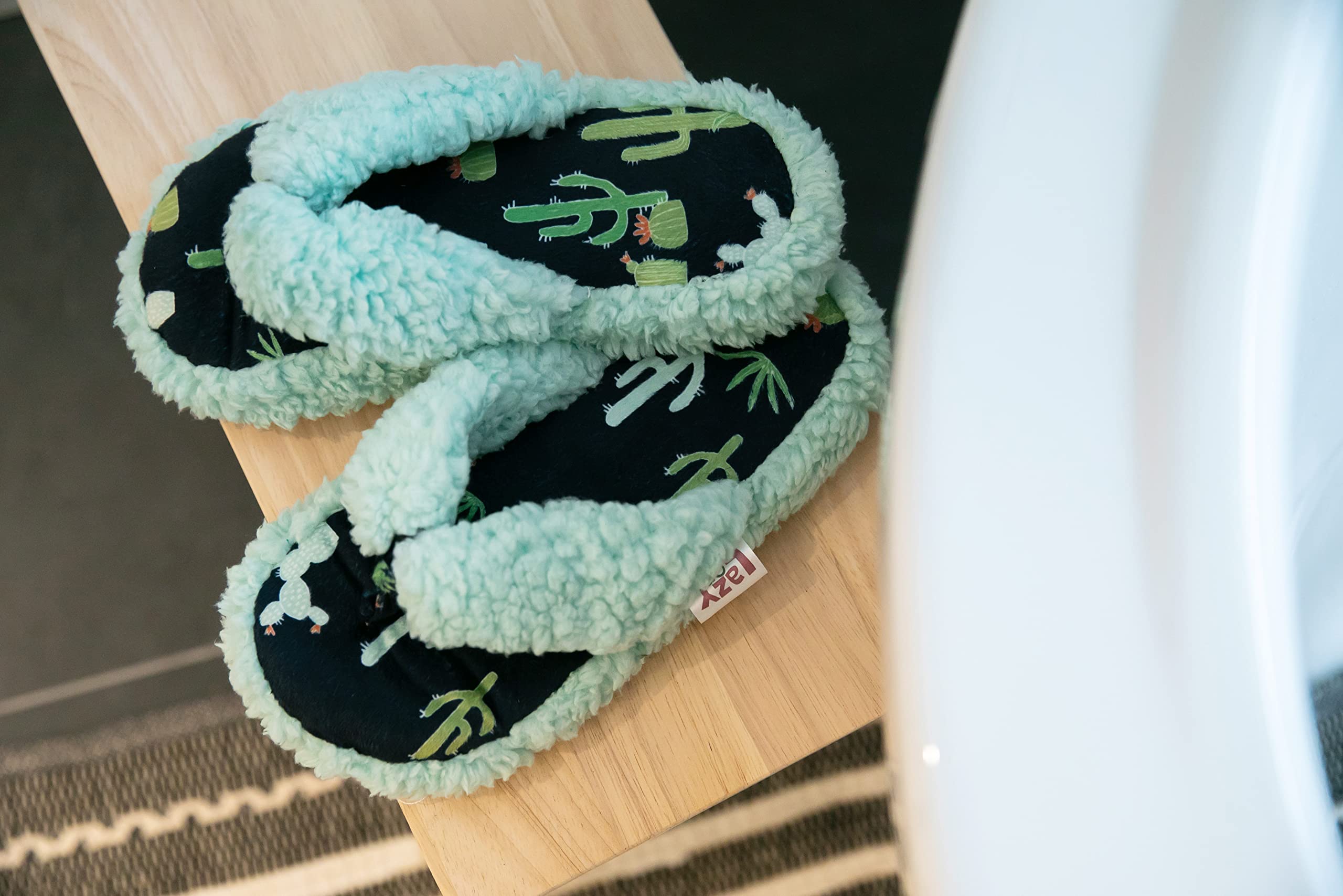 Lazy One Spa Flip-Flop Slippers for Women & Girls - Cozy Fuzzy House Slippers for Indoor Comfort, Perfect for Bathroom, Spa, and Relaxing at Home