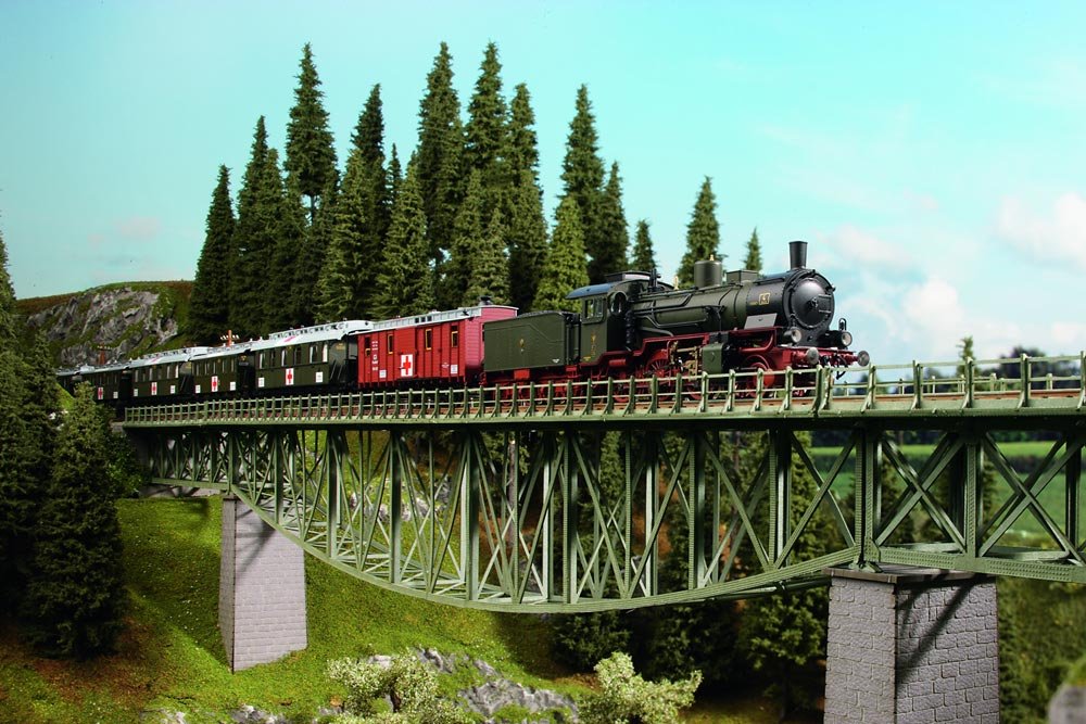 Noch 67024 Straight Bridge Deck for Model Train & Landscape Scenery - Perfect for HO Scale Dioramas & Railroad Layouts