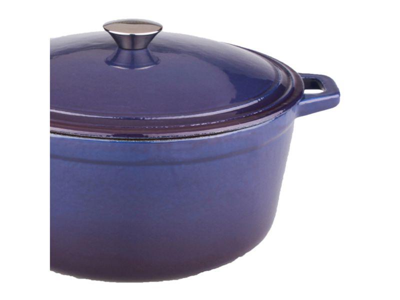 BergHOFF Neo 5-Piece Cast Iron Dutch Oven Set with 10-Inch Fry Pan, 3-Quart & 5-Quart, Purple – Perfect for Braising, Stewing, Baking, and Camping Cooking