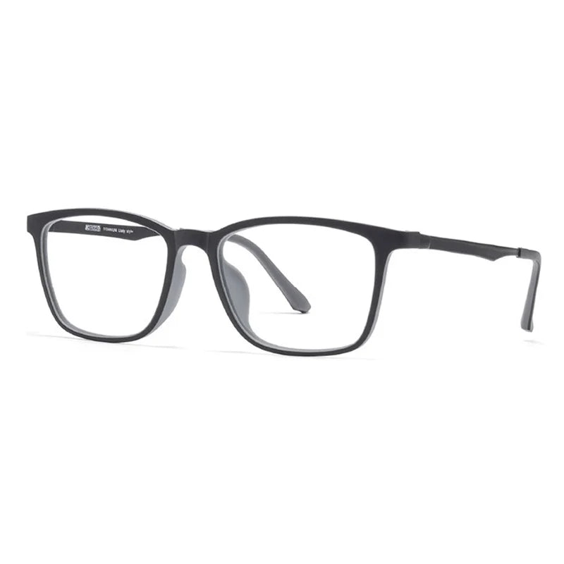 Brightzone Unisex Full Rim Square Ultem Titanium Eyeglasses 914418 - Lightweight Durable Frame for Men & Women - Perfect for Reading, Work & Everyday Use