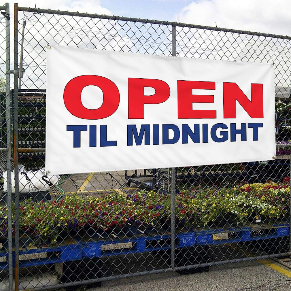 Vinyl Banner - 60x144 Inches, Weatherproof & Durable for Outdoor Use - Red & Blue Business Sign with 10 Grommets - Multiple Sizes Available - Perfect for Storefronts, Events, and Yard Advertising
