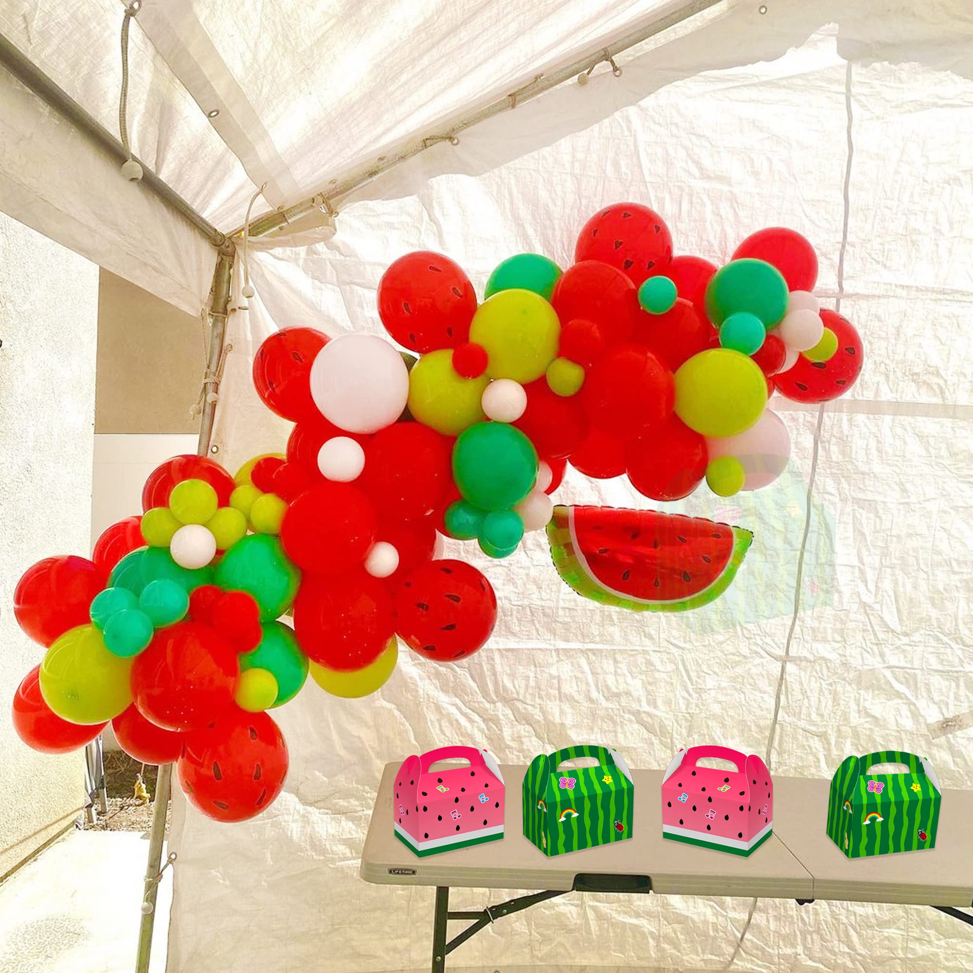 16 Pcs Watermelon Themed Party Candy Bags | Cute Melon Goodie Gift Boxes for Birthday Party Favors & Decorations | Perfect for Summer BBQs, Kids Birthday Parties & Baby Showers