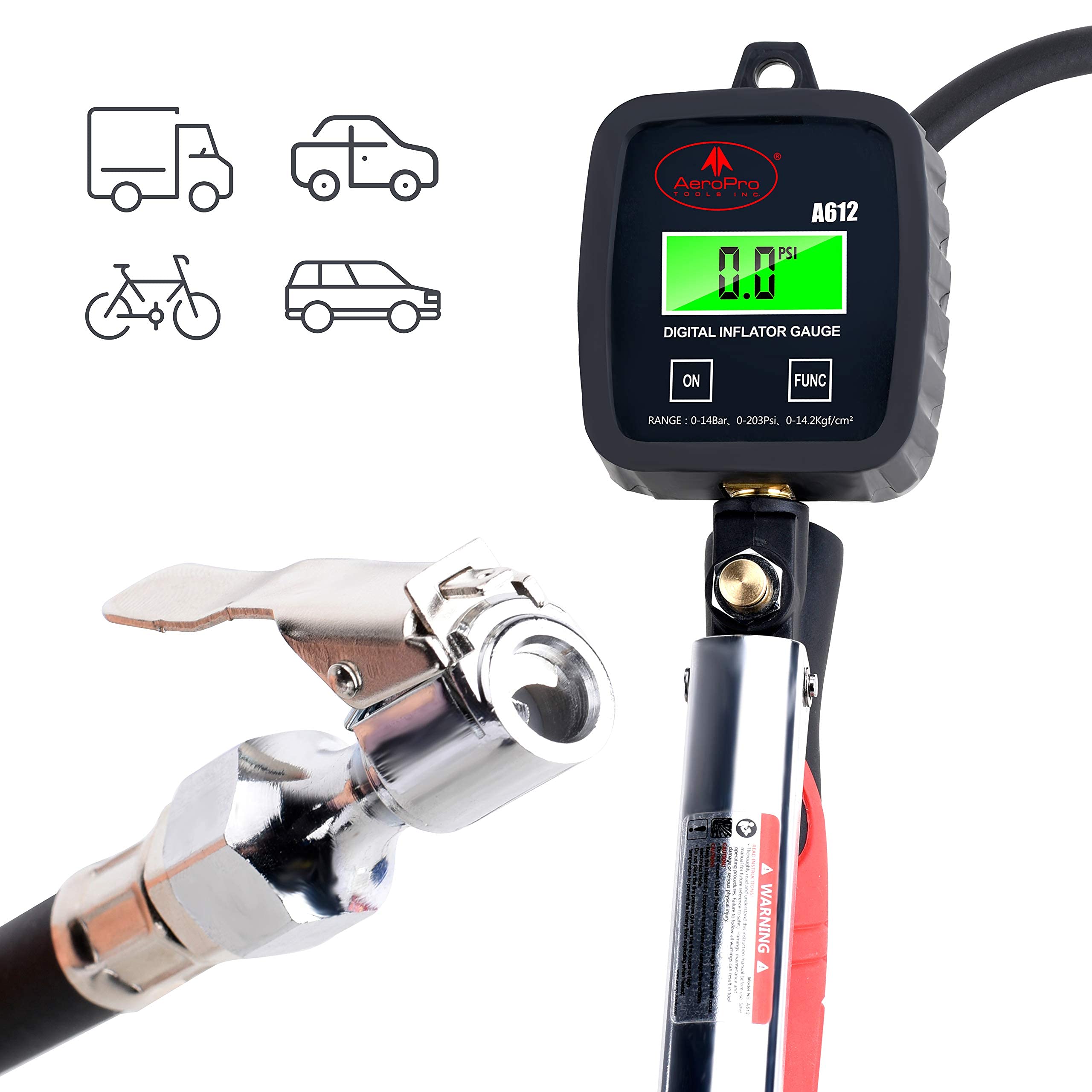 AEROPRO TOOLS A301 1/2-Inch Composite Air Impact Wrench & Digital Tire Inflator with Pressure Gauge & Water Oil Separator - Perfect for Auto Repair, Tire Maintenance, and DIY Projects