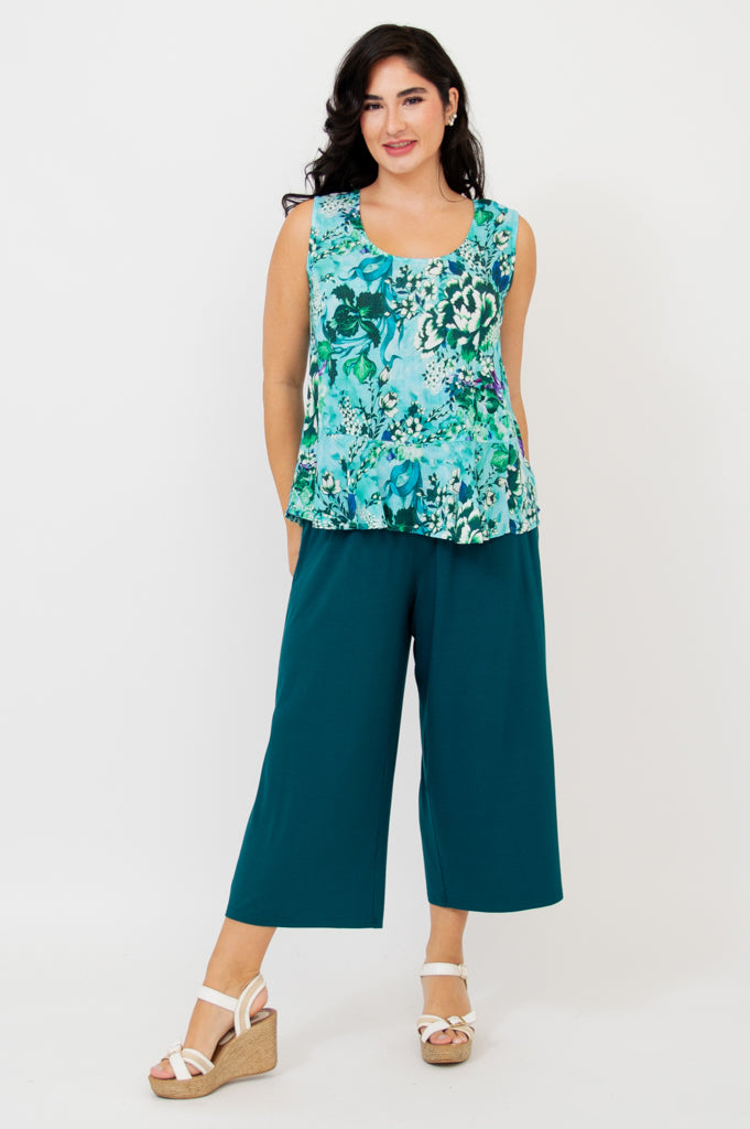 Ginny Tank Top - Enchant Color - Soft Linen Bamboo Blend Women's T-Shirt for Summer, Yoga & Casual Wear