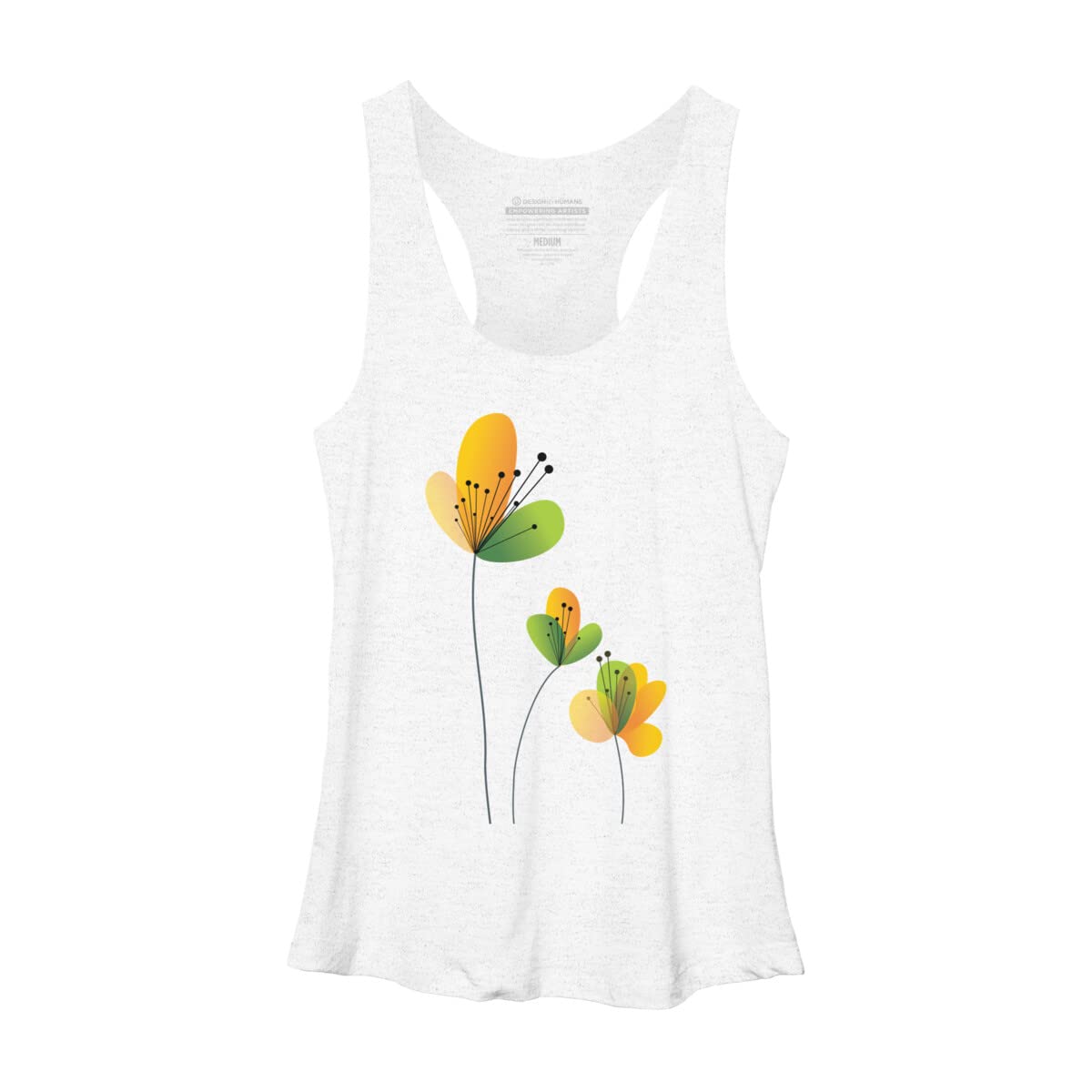 Design By Humans Women's Floral Racerback Tank Top - Soft Breathable Workout & Casual Wear - Perfect for Yoga, Gym, and Summer Outfits