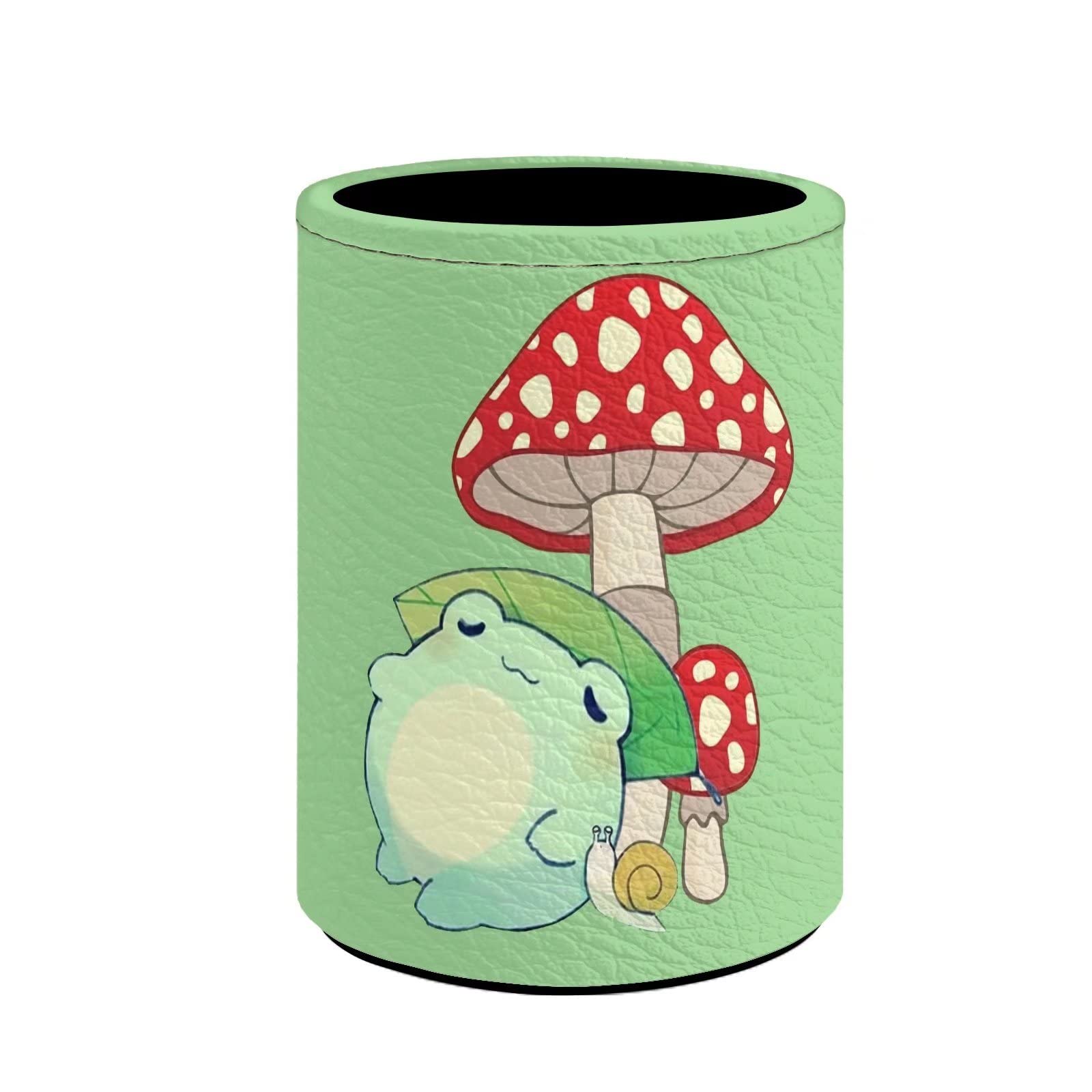 Cute Mushroom Frog Pen Holder - Desk Organizer for Kids, School Pencil Holder & Brush Pot - Perfect for Back to School Supplies, Office Desk Decor & Study Organization
