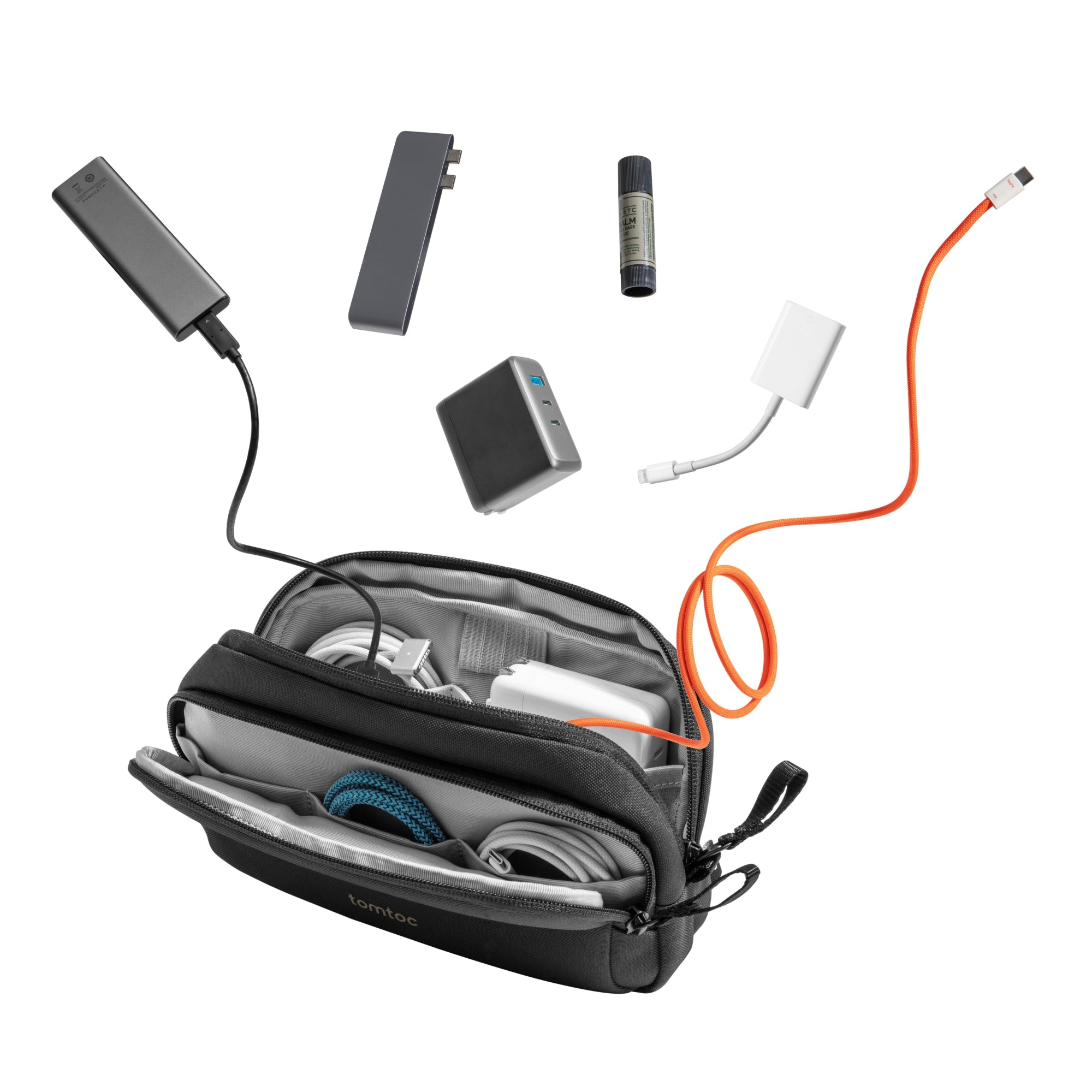 T12 Electronic Accessory Pouch - Slim Lightweight Organizer for Phones, Cables & Small Gadgets - Perfect for Travel, Office & Daily Use