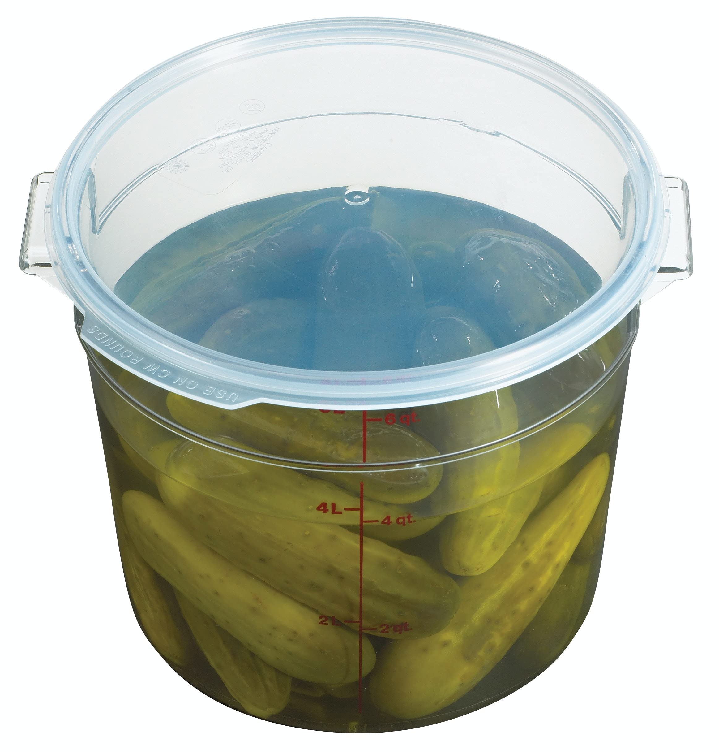 Cambro 6 QT Round Food Storage Container - Clear Commercial Grade Food Prep Container for Kitchen, Restaurant & Catering - Ideal for Meal Prep, Bulk Storage & Leftovers