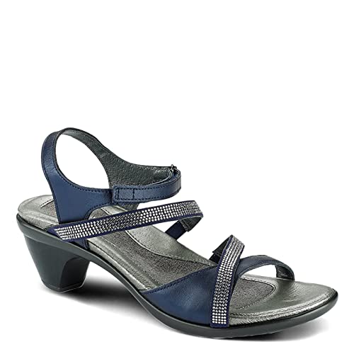 Polar Sea Lthr/Navy W/Clear Rhinestones