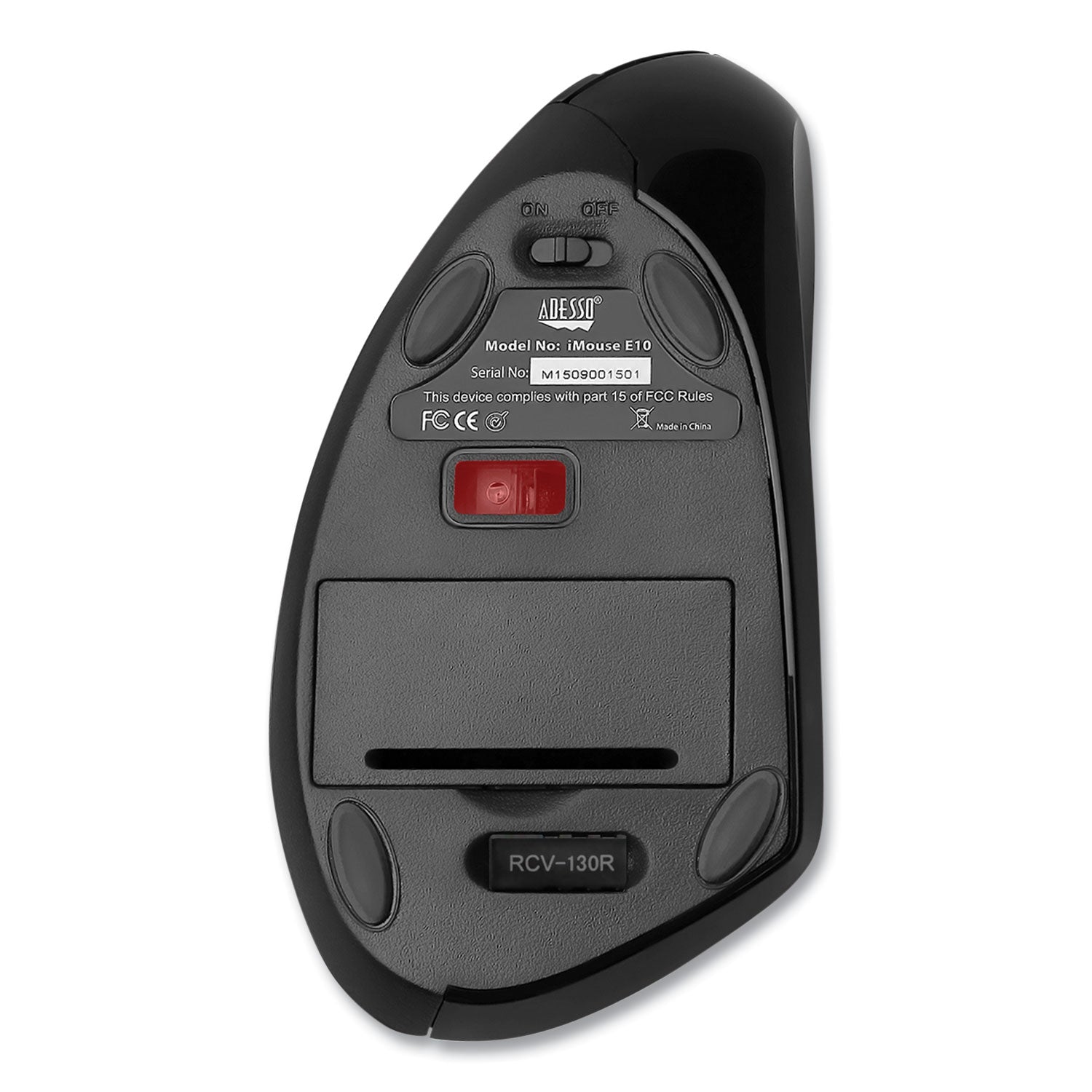 Adesso Imouse E10 Wireless Vertical Ergonomic USB Mouse - 2.4GHz Frequency with 33ft Range, Right-Handed Design, Black - Perfect for Office Work, Graphic Design & Long Computer Sessions