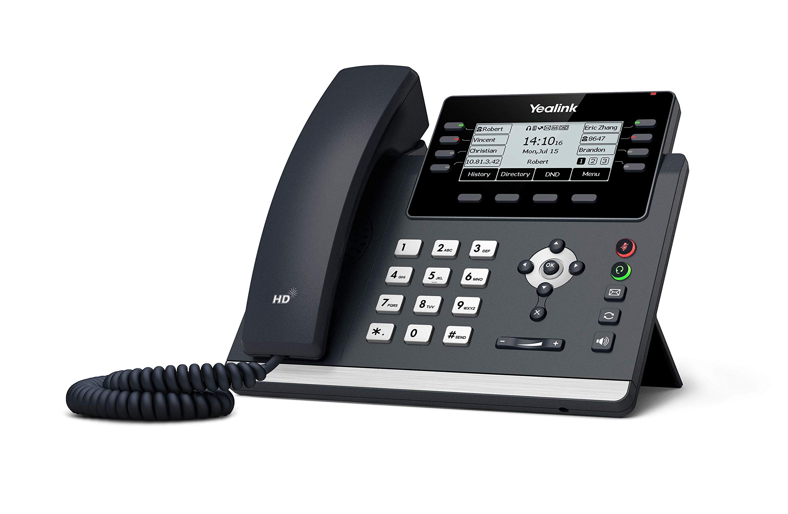 Yealink T43U IP Phone with Power Adapter - HD Voice, 4.3