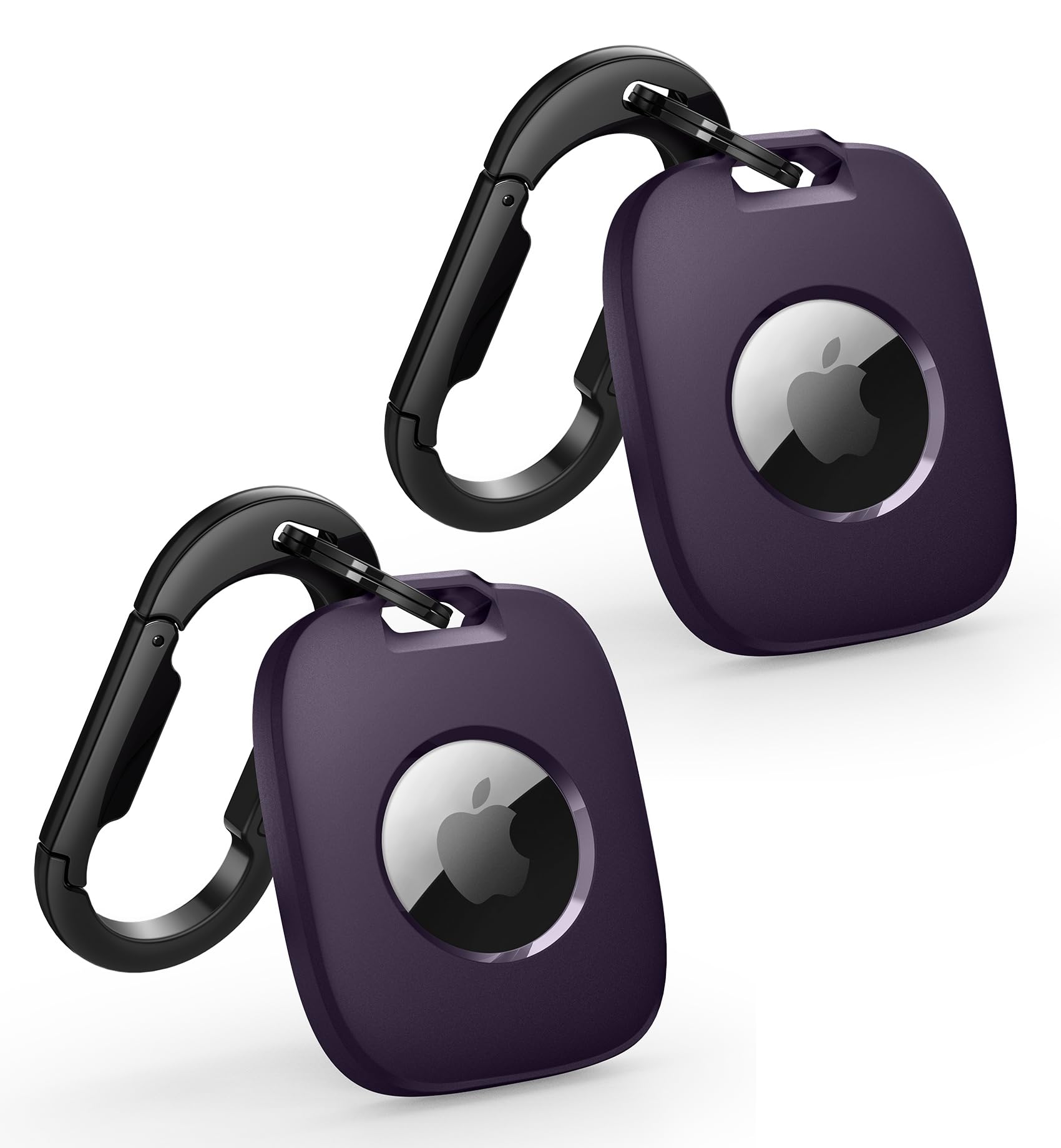SURITCH 2 Pack AirTag Case with Keyring - Scratch-Resistant Cover for Keys, Pets & Bags (Purple) - Perfect for Travel & Daily Use