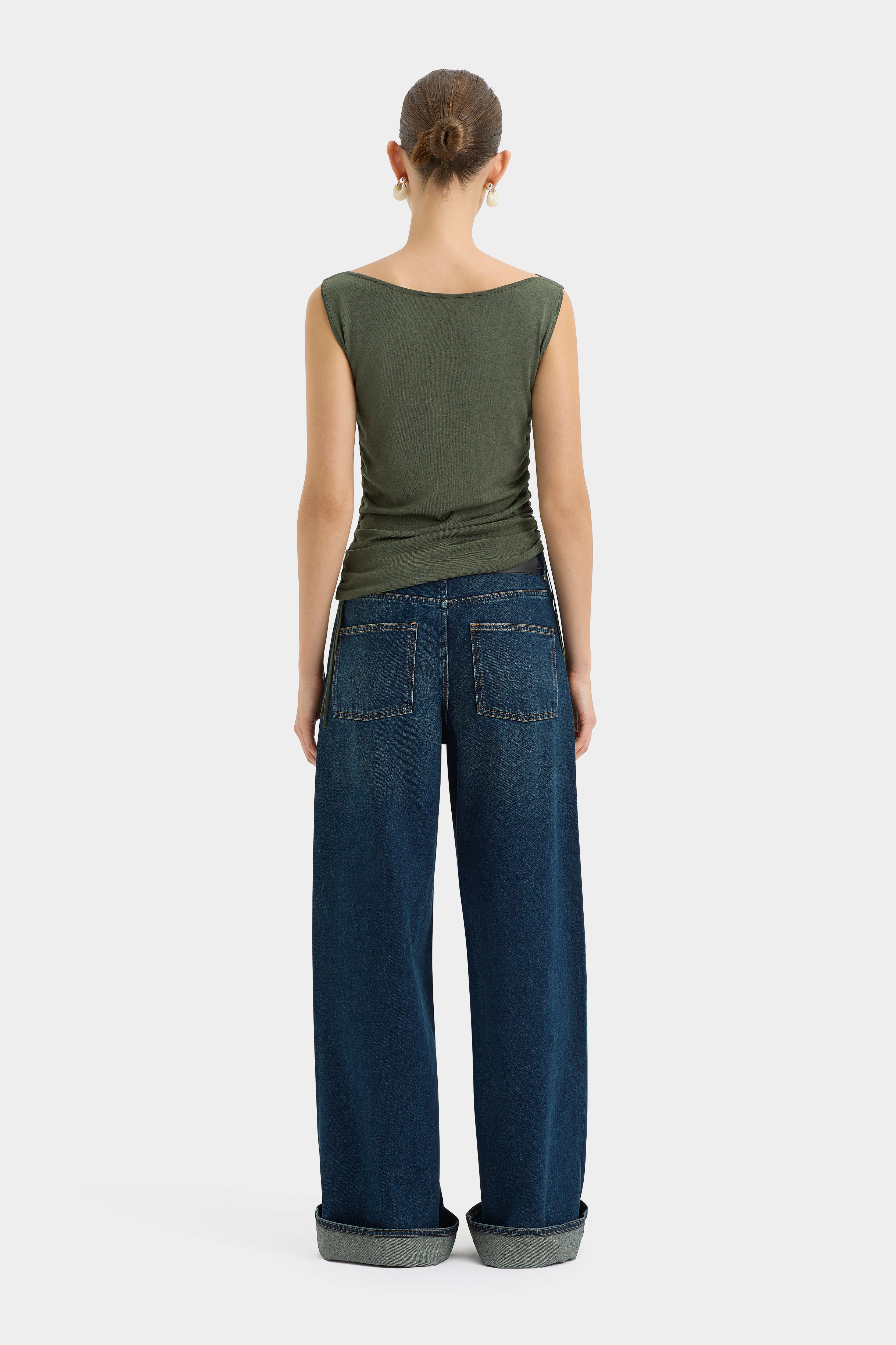 Yolanda Ruched Tank Top for Women - Stretchy Sleeveless Blouse, Casual Summer T-Shirt - Perfect for Beach, Party, and Everyday Wear