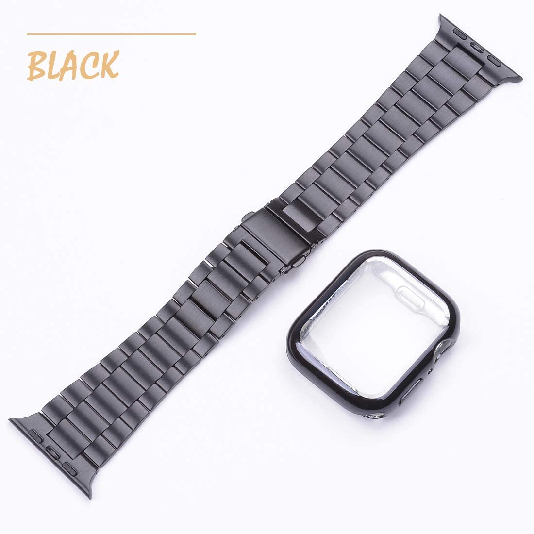 Premium Stainless Steel Apple Watch Band Compatible with All Series (49mm 46mm 45mm 44mm 42mm 38mm 40mm 41mm) - Durable Metal iWatch Strap with Protective Case & Screen Protector for Men & Women | Perfect for Work, Gym & Everyday Wear