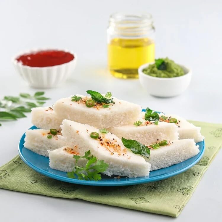 Organic Instant Dhokla Mix - 3 Pack (400g Each) | 100% Vegan, Gluten-Free, No Preservatives, Artificial Flavors or Colors | Perfect for Quick Breakfast, Healthy Snacks & Indian Festive Cooking