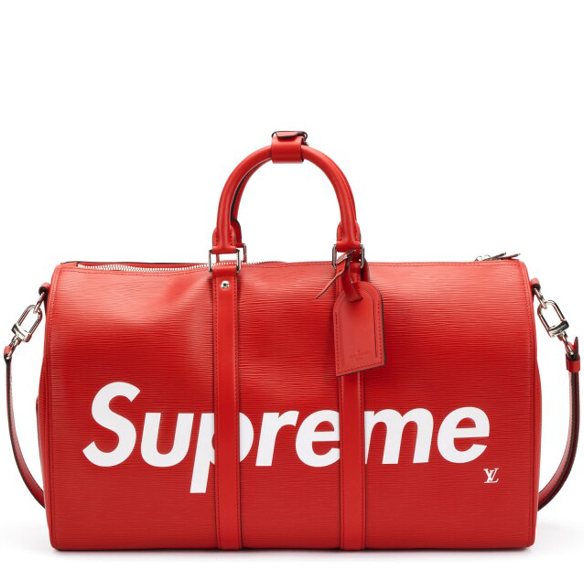 Supreme x Louis Vuitton Keepall Bandouliere 45 Travel Duffle Bag - Luxury Designer Weekender for Men & Women - Perfect for Travel, Gym, and Business Trips