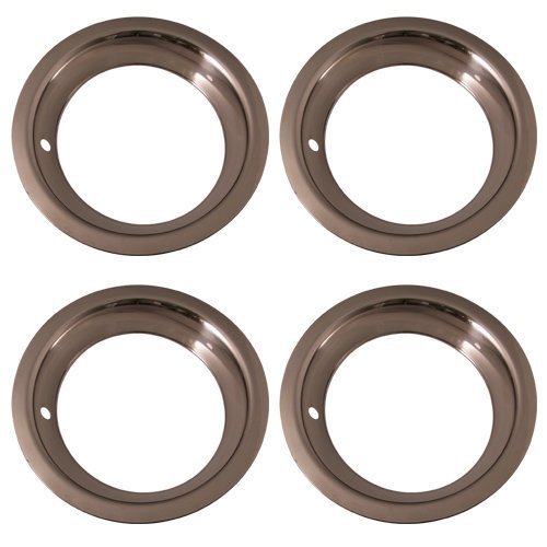 4-Pack 15 Inch Stainless Steel Beauty Trim Rings with Secure Metal Clip Retention System - Perfect for Salon, Spa, and Professional Hairdressing Tools (Model 1515D3)