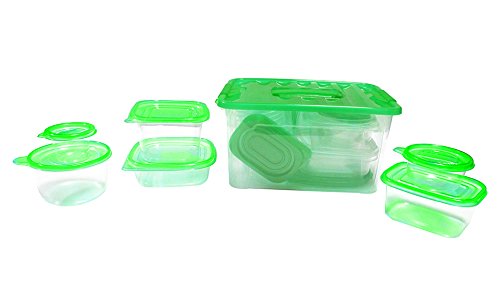 54-Piece Plastic Food Storage Container Set with Airtight Green Lids - BPA-Free Kitchen Organization for Meal Prep, Leftovers & Pantry Storage