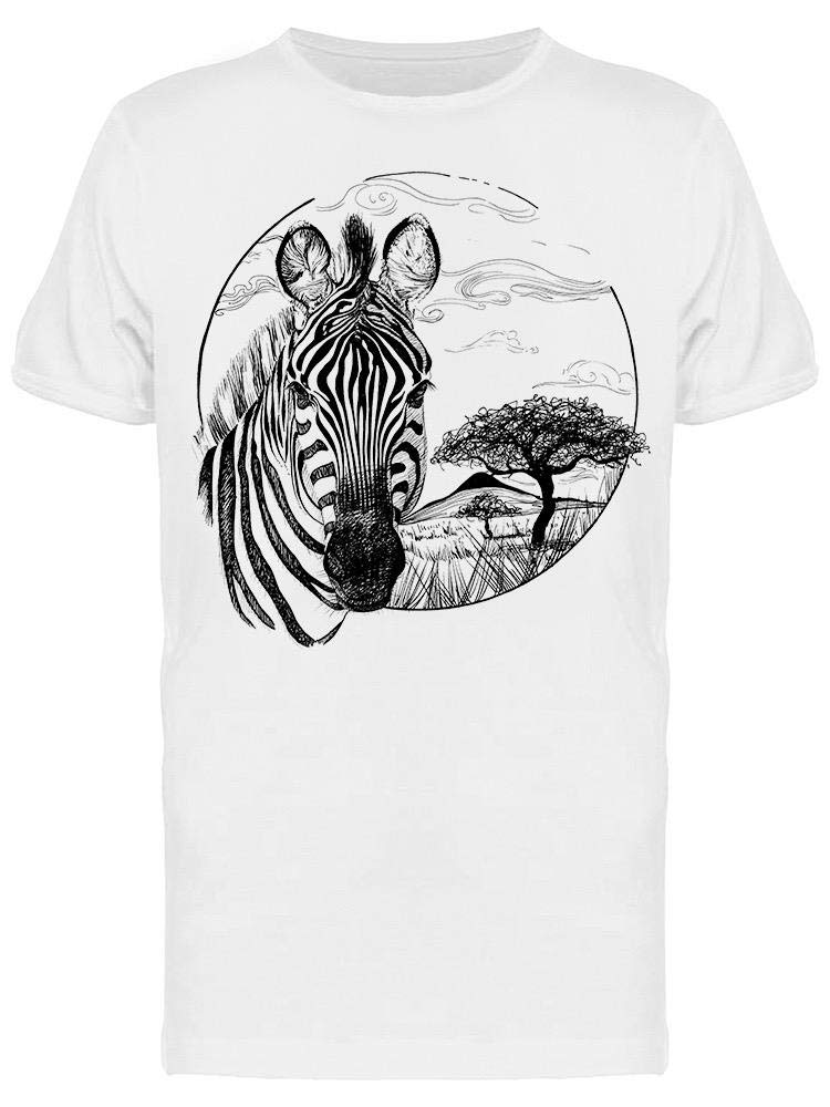 Smartprints Zebra & Landscape Sketch T-Shirt for Men - Stylish Graphic Tee for Casual Wear, Street Fashion & Everyday Outfits