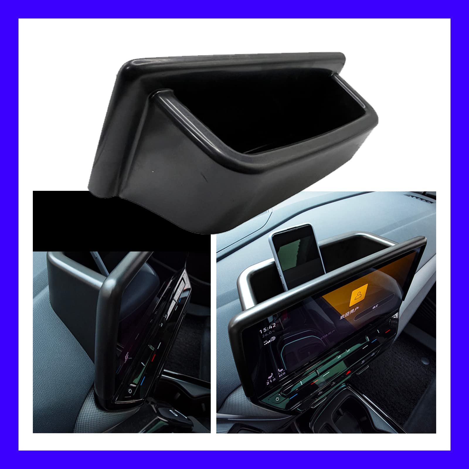 2023 VW ID.4 Dash Storage Tray Organizer - Perfect Fit for Volkswagen ID.4 ID4 2021 2022 2023 Models (12’’ Navigation Screen Only) | Center Console Accessory for Phone, Keys & Small Items | Ideal for Road Trips & Daily Commuting