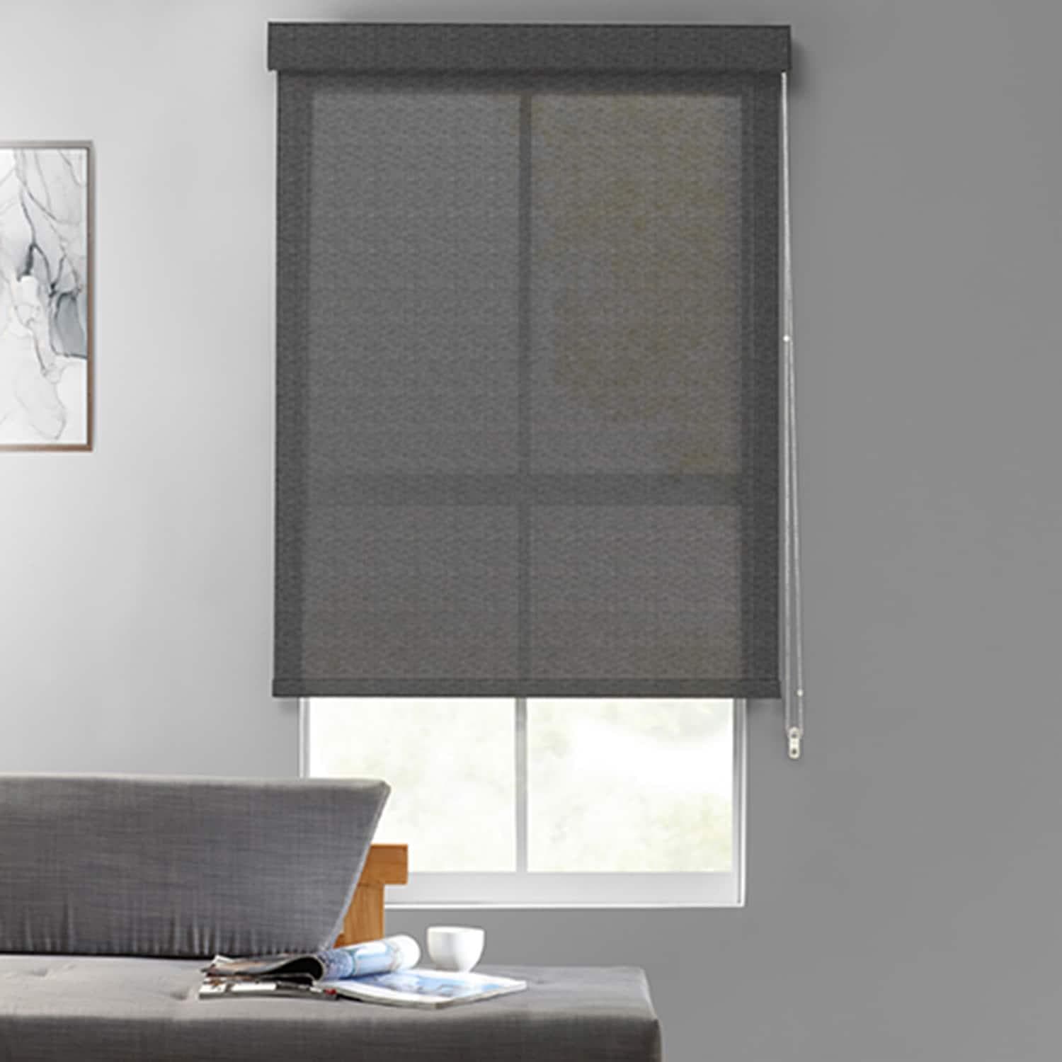 Batiste Textured Light Filtering Roller Shades - Blackout Window Coverings for Living Room & Bedroom - Noise Reducing & UV Protection for Home & Office