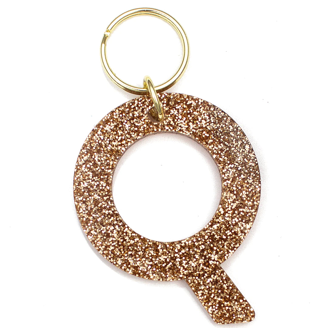 Custom Glitter Letter Keychain - Personalized Initial Keyring for Women, Men, Teens - Great for Gifts, Backpacks, Luggage Tags & Key Organization (A-Z) | Perfect for Birthdays, Graduation, Christmas & Everyday Use