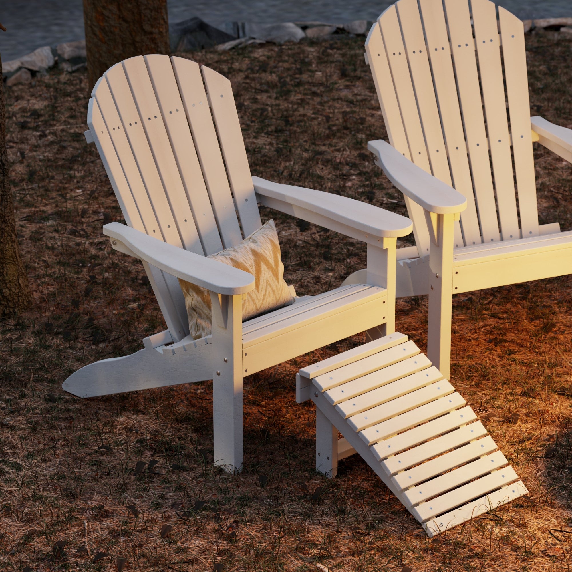 Heritage Sunset Adirondack Chair - Outdoor Patio Furniture for Backyard, Garden & Poolside Relaxation | Durable Weather-Resistant Wooden Lounge Chair