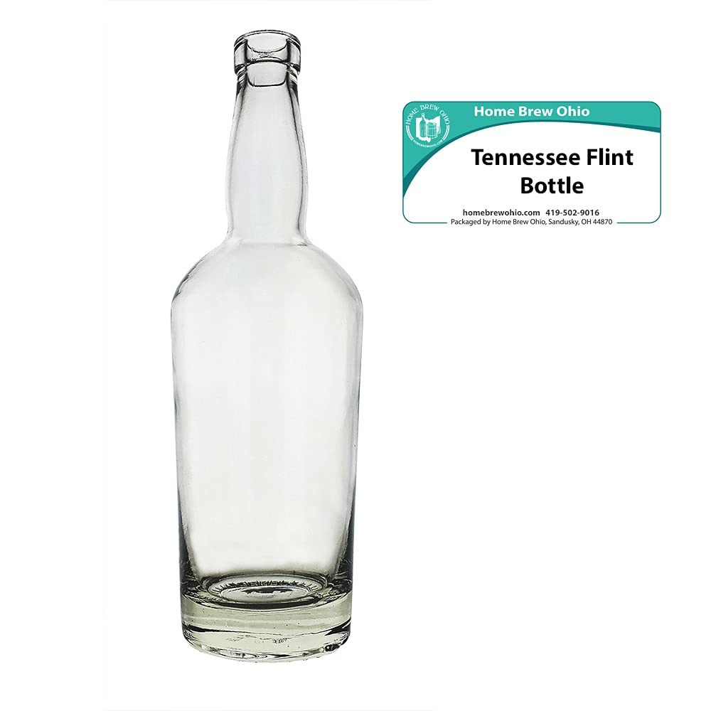 Premium Tennessee Flint Bar Top Spirit Bottles - Single Glass Whiskey Bottle for Home Bar, Gifts & Cocktail Mixing