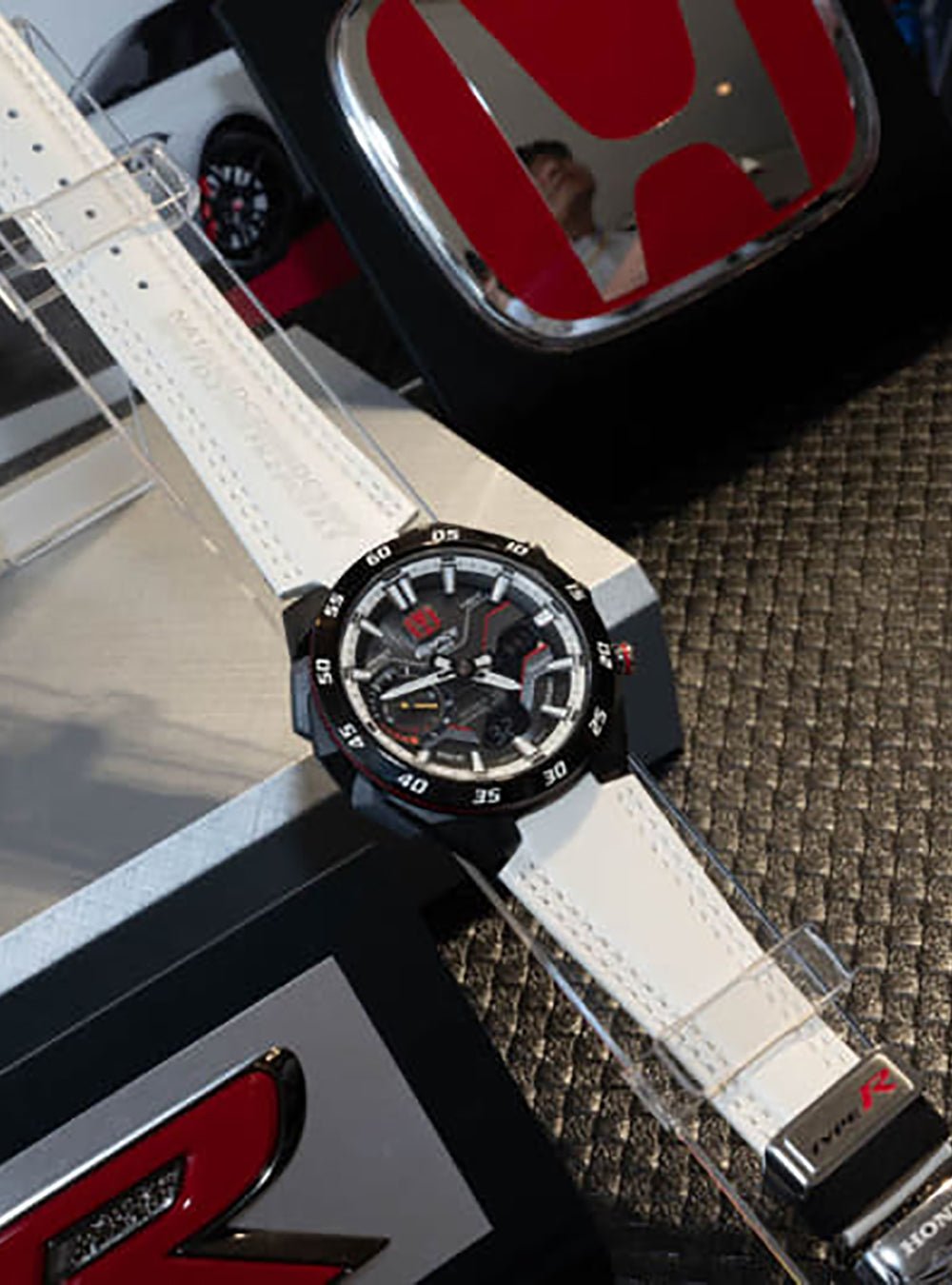 CASIO EDIFICE ECB-2200HTR-1AJR Honda Type R Edition Men's Watch - Japan JDM Movement, Windflow Design - Perfect for Racing Enthusiasts & Sports Lovers