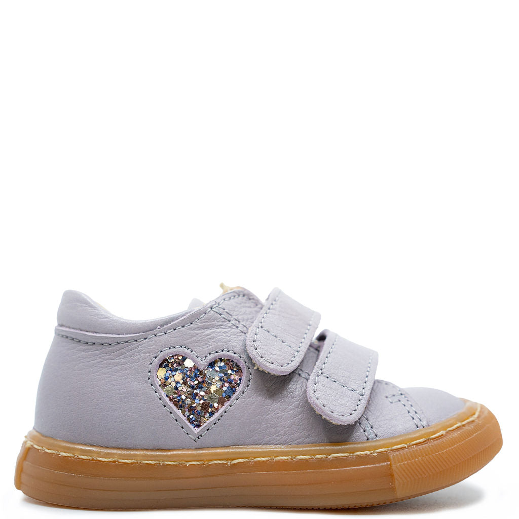 Angulus Lilac Heart Velcro Baby Sneakers - Soft & Comfortable First Walking Shoes for Toddlers - Perfect for Everyday Wear, Playdates & Special Occasions