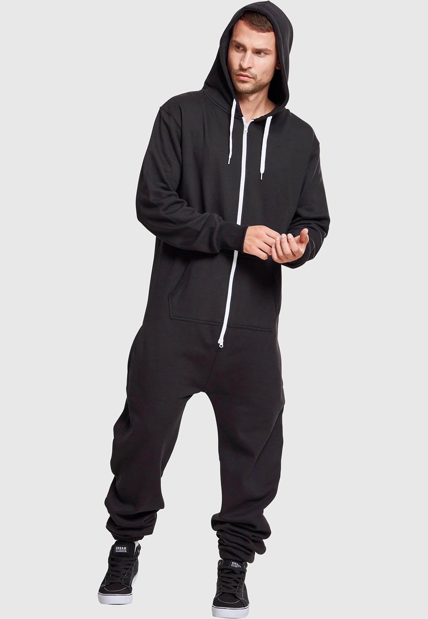 Men's Sweatpants Jumpsuit TB277 - Black/White - X-Small - Comfortable Lounge Wear for Home, Gym & Casual Outings