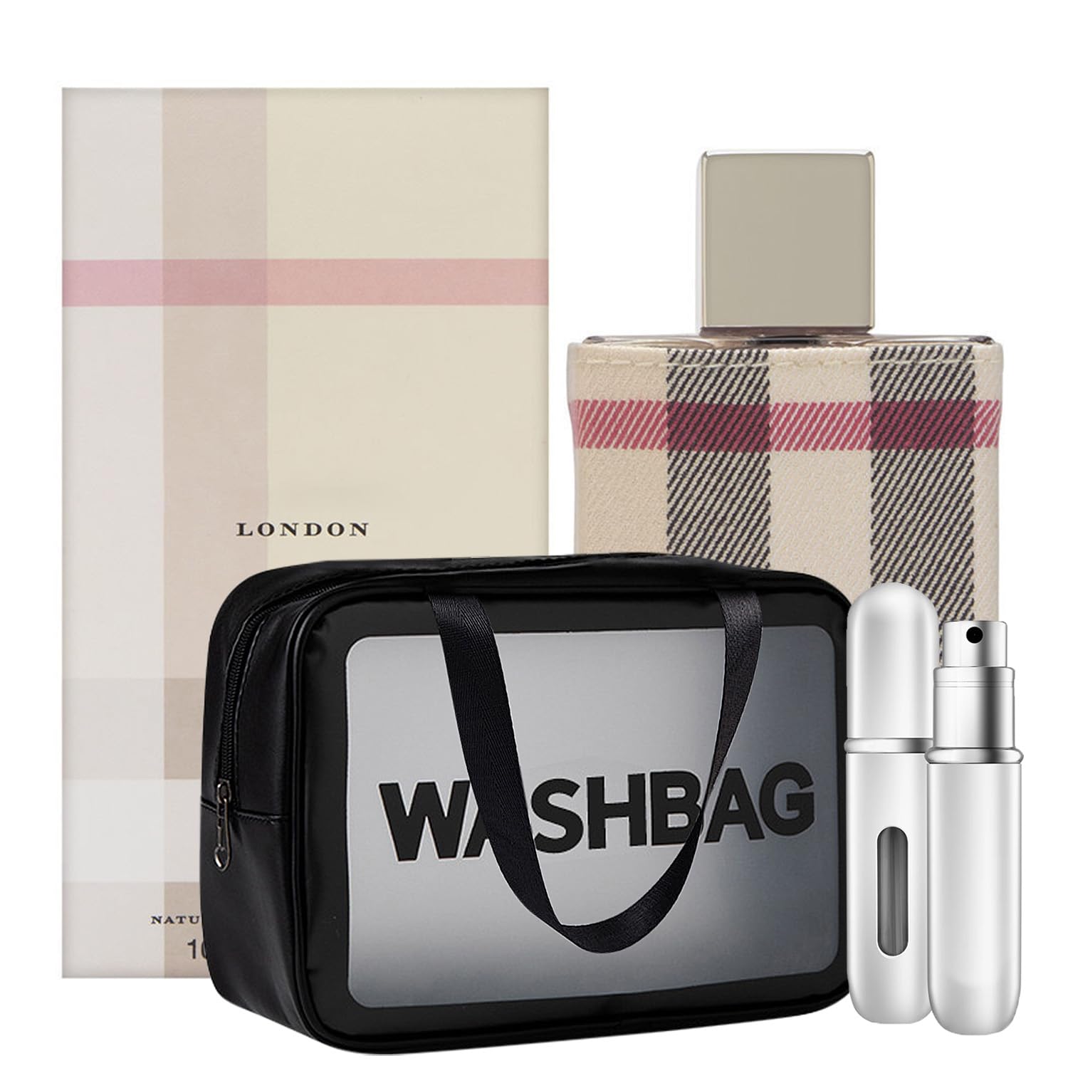 London Eau De Parfum for Women - 3.3 oz Luxury Perfume Spray Gift Set with Black Toiletry Bag & Refillable Bottle | Perfect for Daily Wear, Date Nights & Special Occasions
