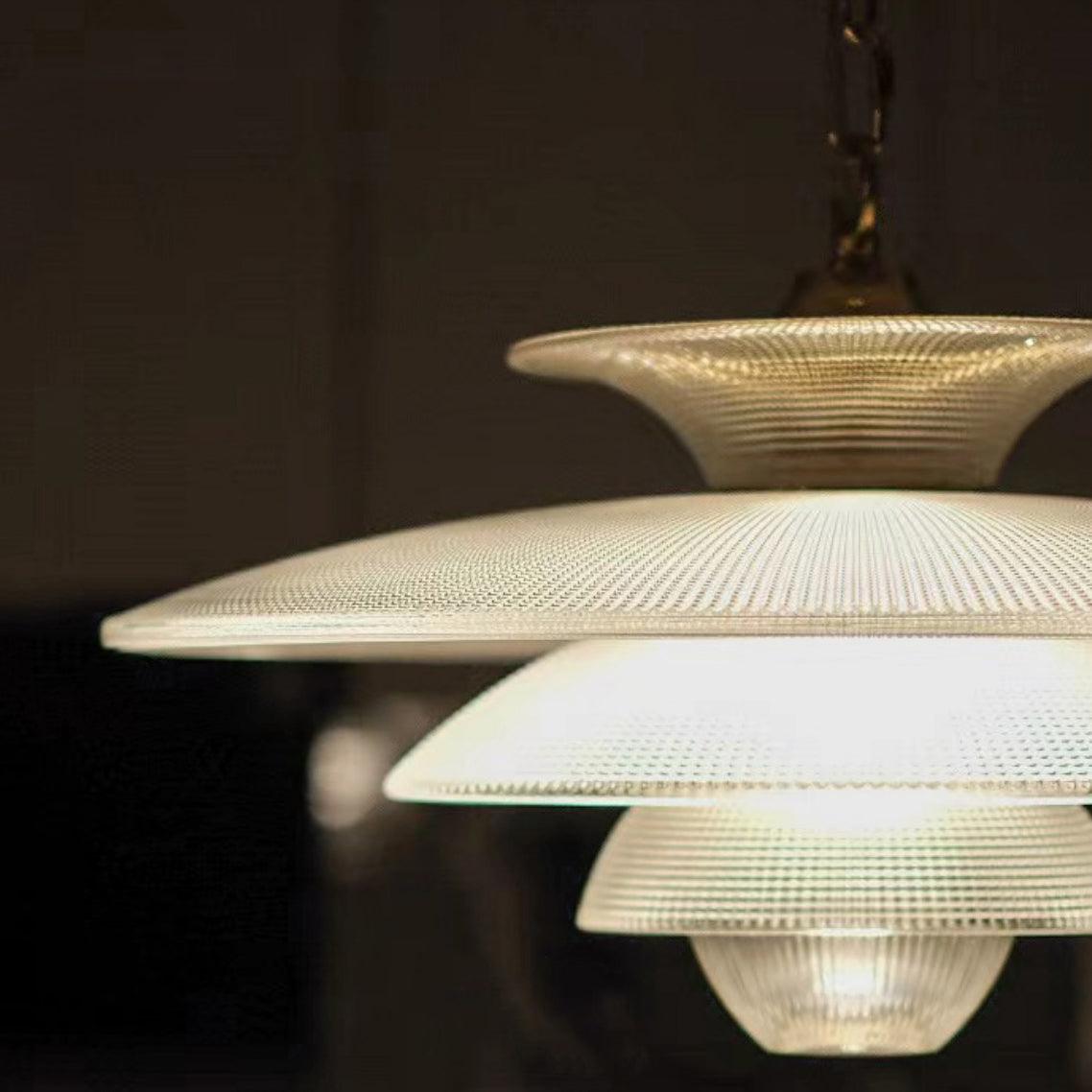 Modern Grid Glass Pendant Light - Industrial Style Ceiling Hanging Lamp for Kitchen Island, Dining Room & Living Room Decor