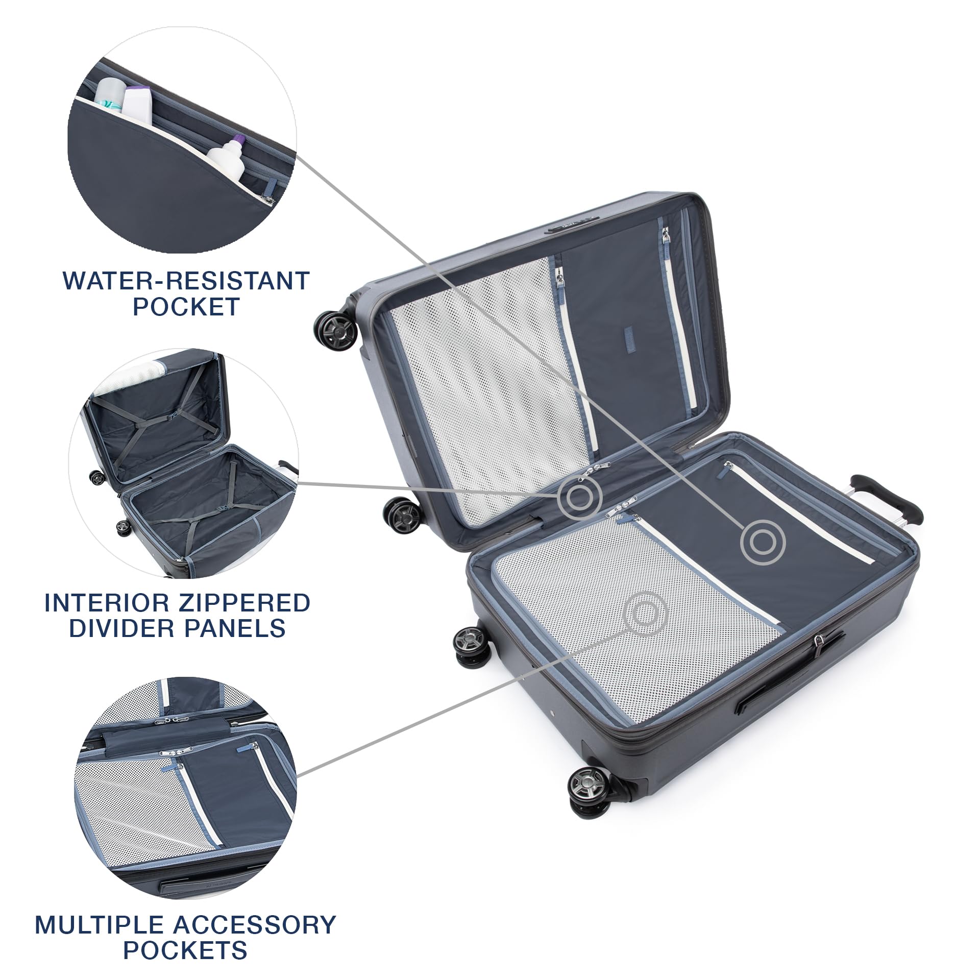 Travelpro Platinum Elite Expandable Hardside Checked Luggage 25-Inch - 8 Wheel Spinner Suitcase with TSA Lock, Durable Polycarbonate Hard Shell - Vintage Grey (Perfect for Business Travel & International Vacations)