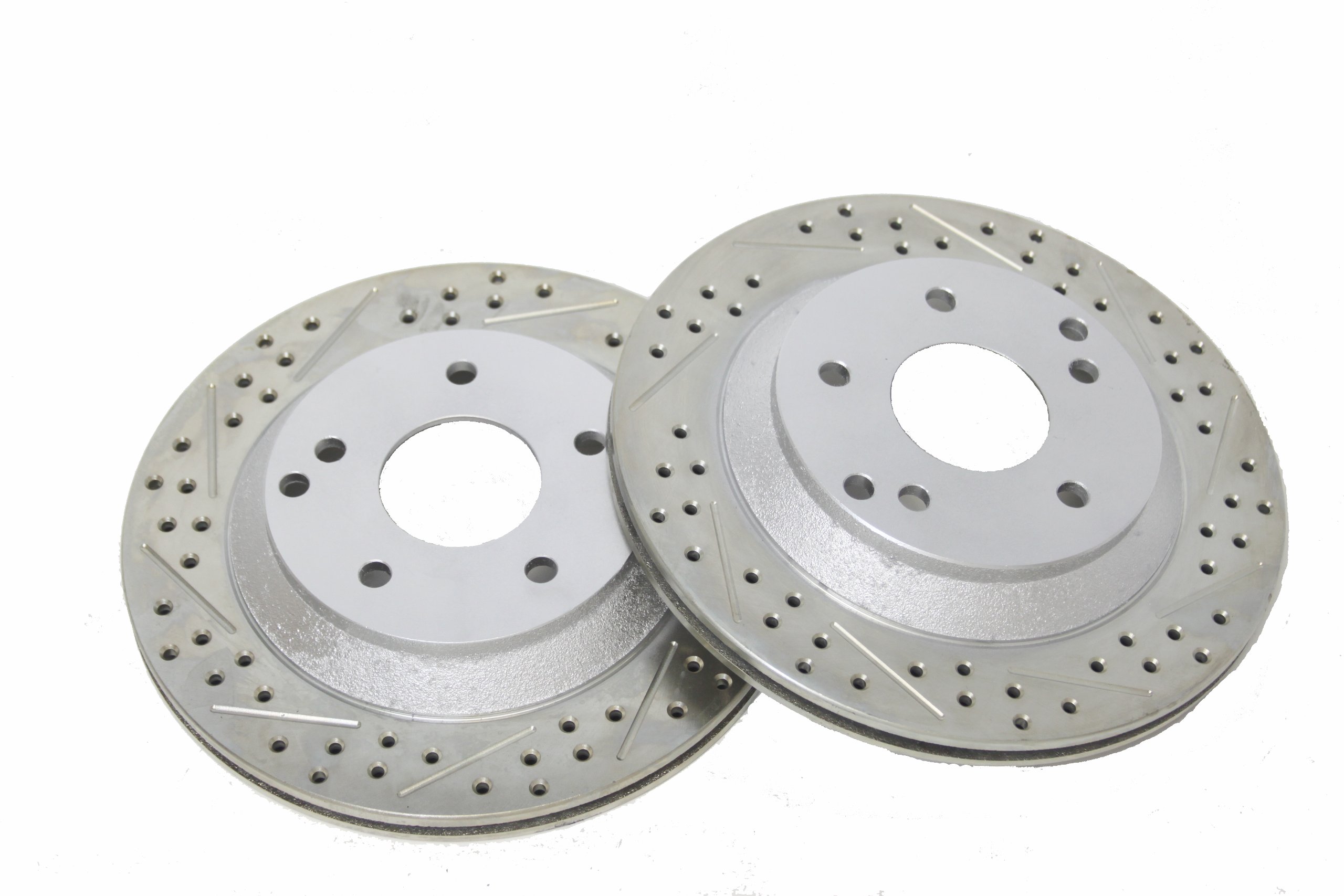 BAER 55012-020 Performance Slotted & Drilled Zinc Plated Rear Brake Rotor Set - Pair for Enhanced Stopping Power | Perfect for Track Days, Street Performance & High-Performance Vehicles