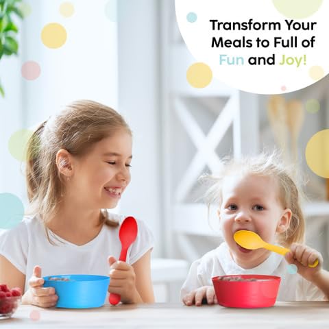 18-Piece BPA-Free Plastic Toddler Utensil Set - Colorful Kids Forks & Spoons, Dishwasher Safe Flatware for Children | Perfect for Daycare, Preschool & Family Meals