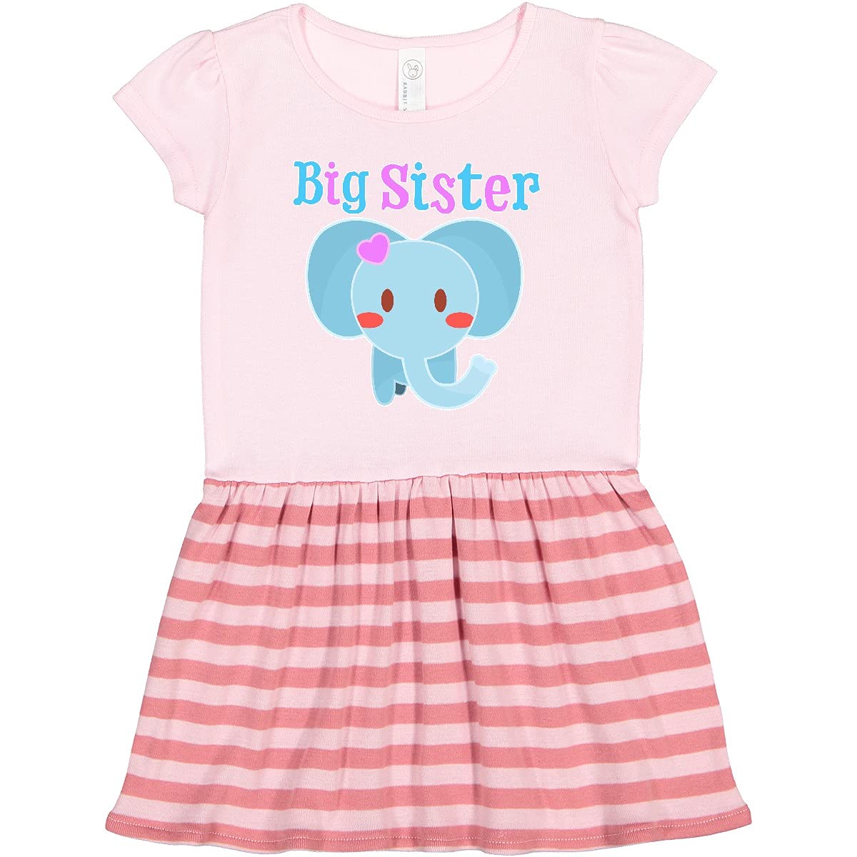 Inktastic Big Sister Elephant Toddler Dress - Cute Baby Girl Outfit for Siblings & Family Events - Perfect for Birthdays, Photo Shoots & Special Occasions
